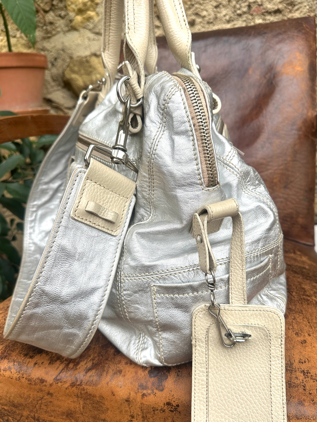 Sac Chloé vintage en cuir argenté époque Phoebe Philo authentique