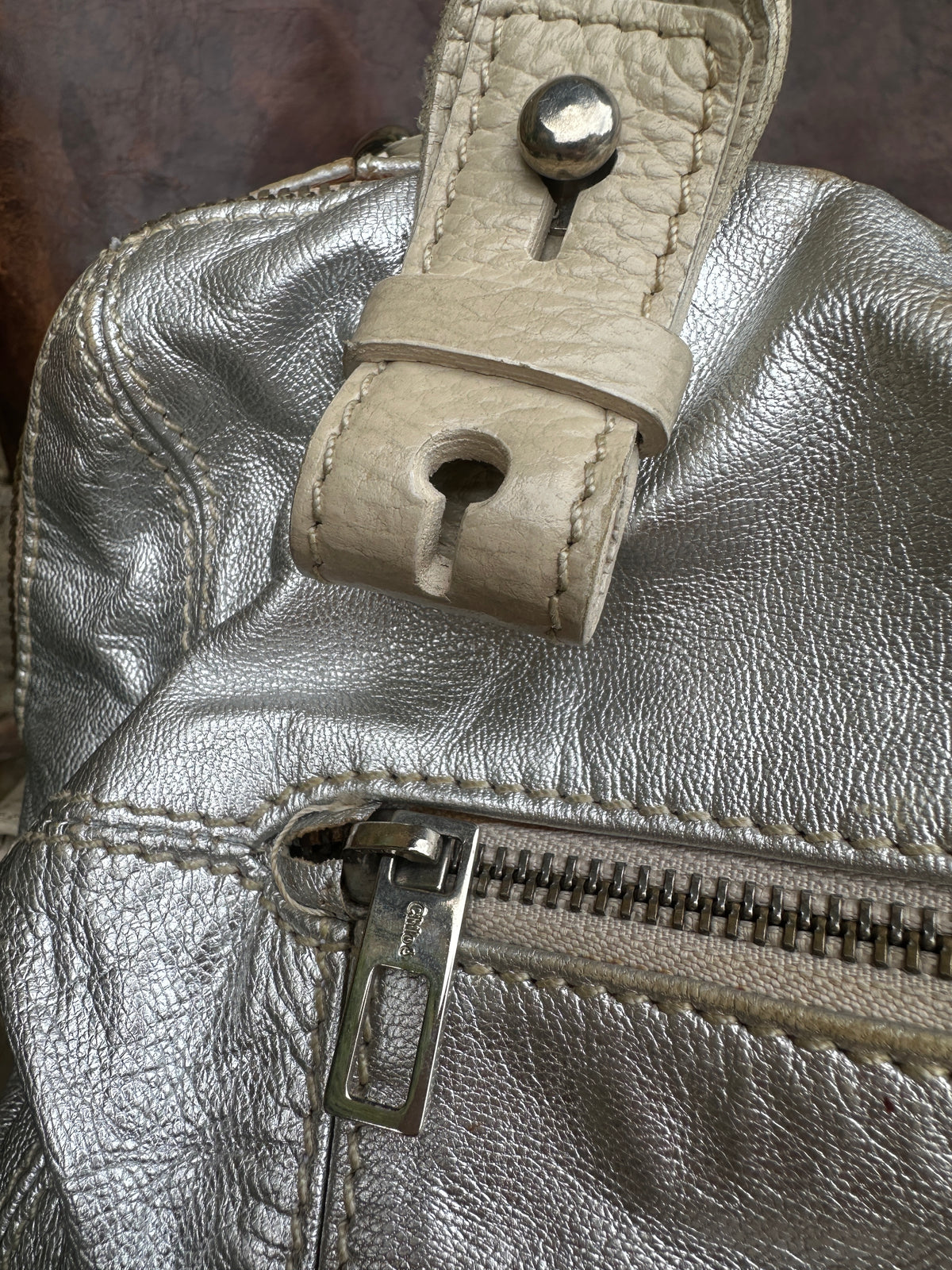 Sac Chloé vintage en cuir argenté époque Phoebe Philo authentique
