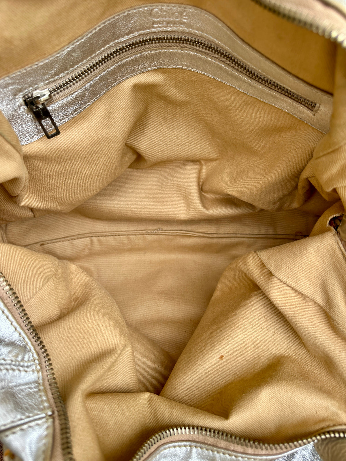 Sac Chloé vintage en cuir argenté époque Phoebe Philo authentique