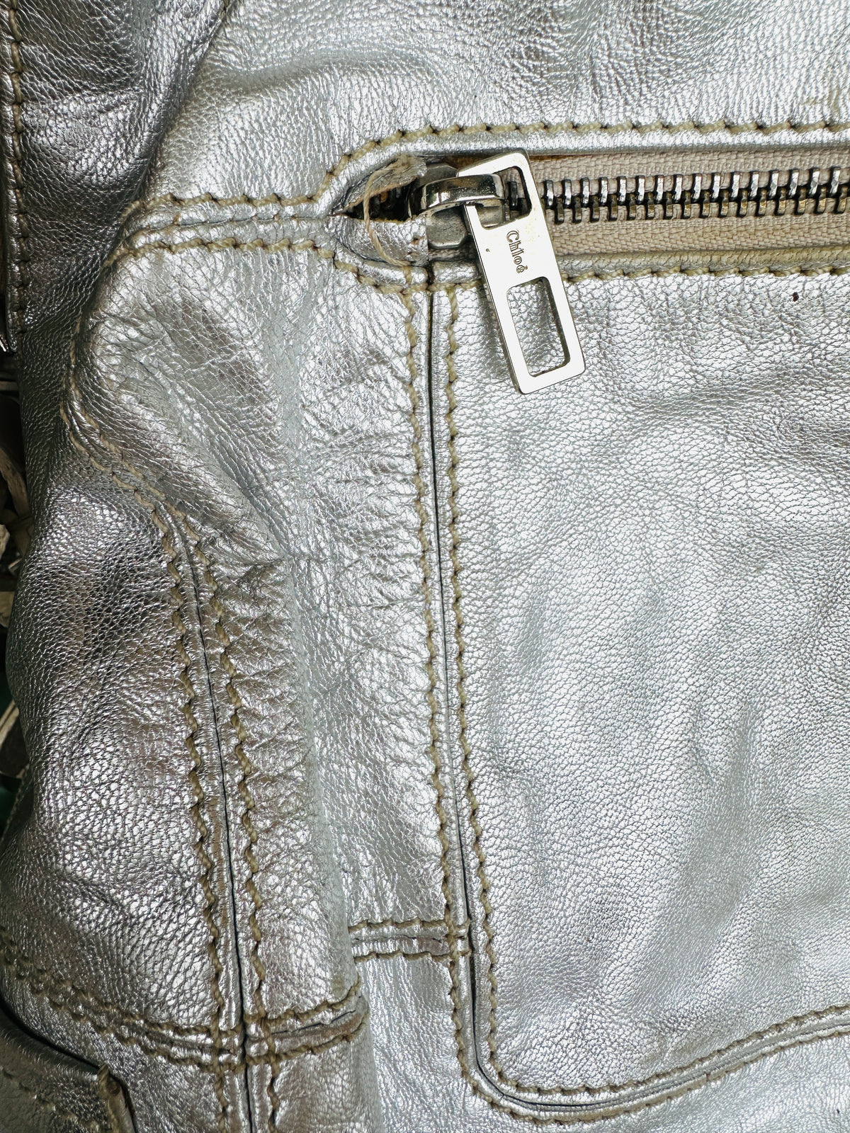 Sac Chloé vintage en cuir argenté époque Phoebe Philo authentique