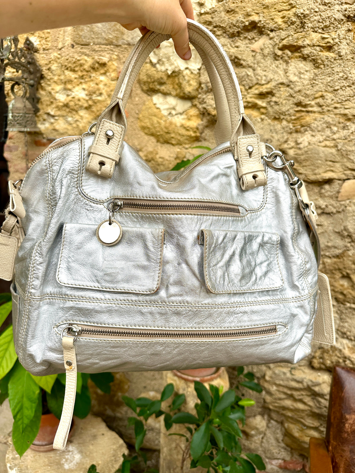 Sac Chloé vintage en cuir argenté époque Phoebe Philo authentique