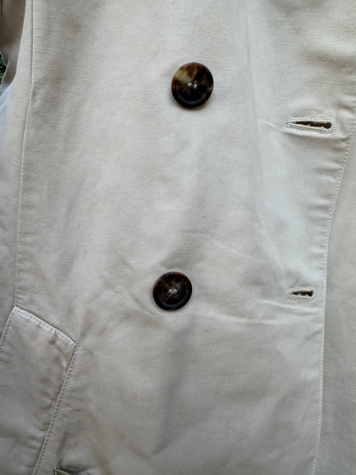 Authentic vintage beige cotton linen Prada trench