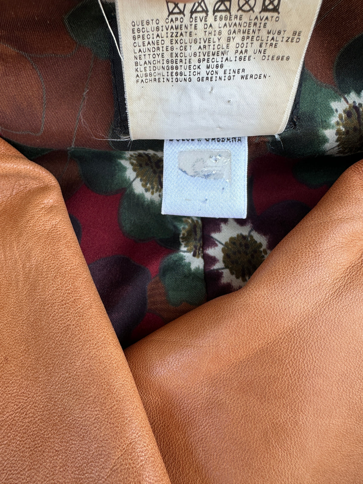 Dolce & Gabbana Vintage Authentic Camel Leather Tailored Jacket