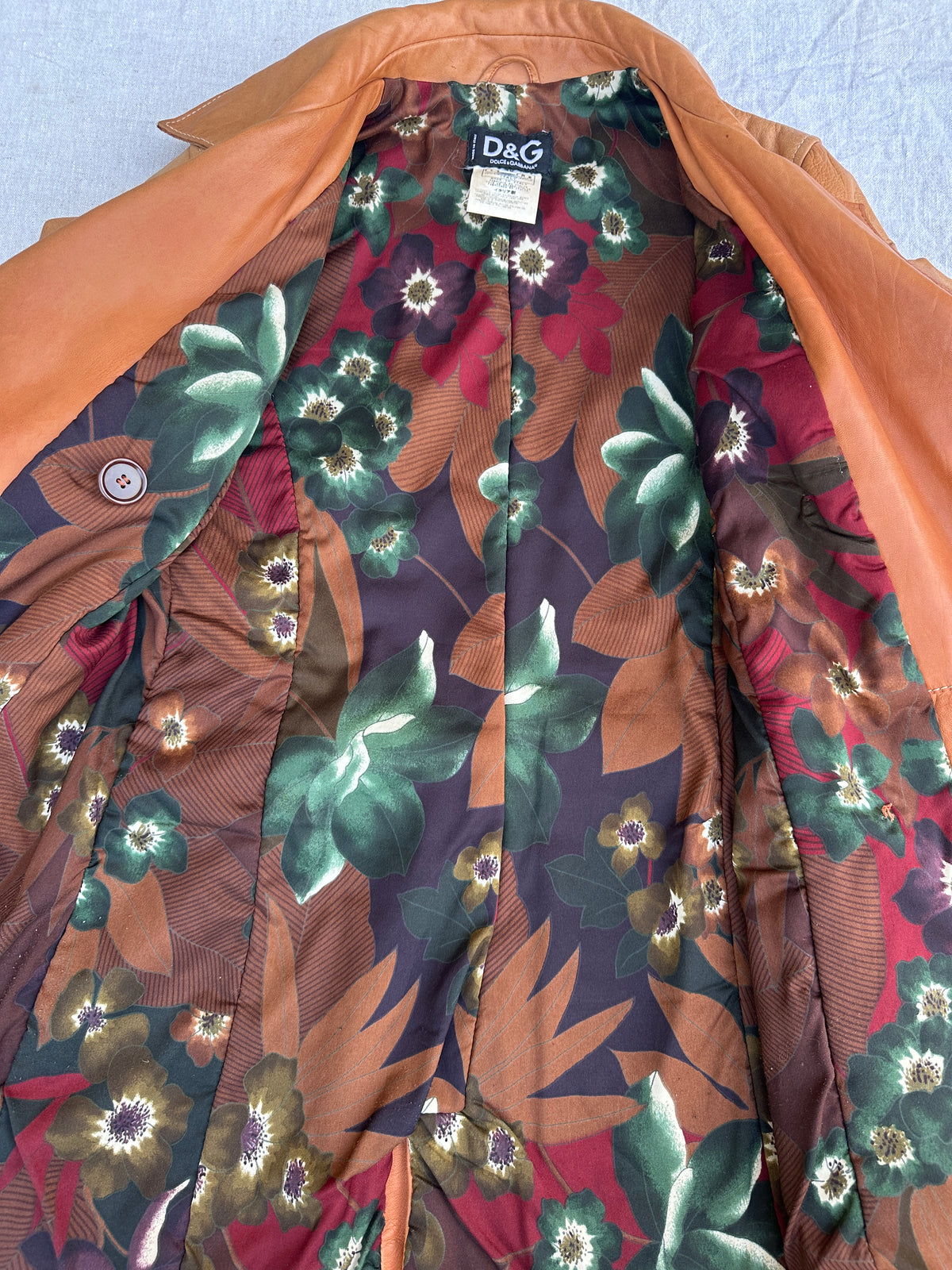 Dolce & Gabbana Vintage Authentic Camel Leather Tailored Jacket