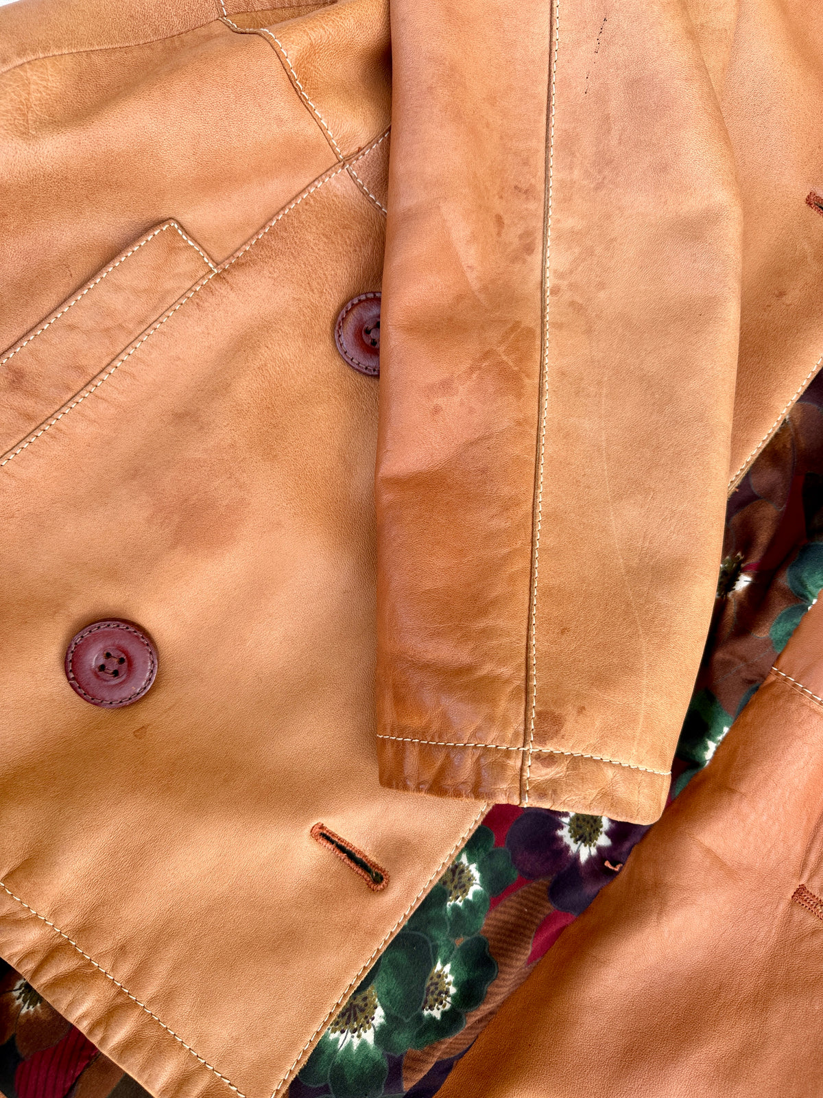 Dolce & Gabbana Vintage Authentic Camel Leather Tailored Jacket