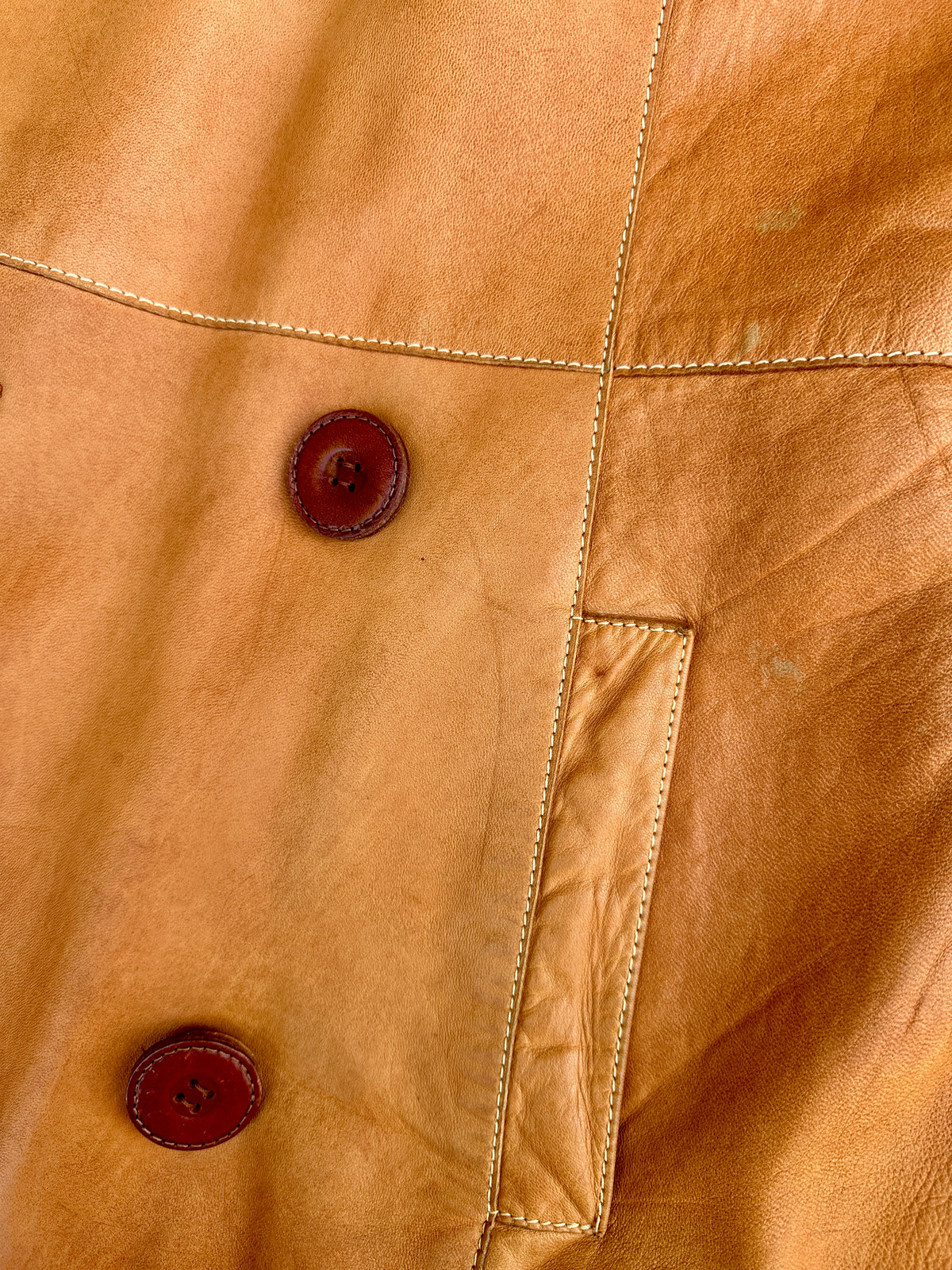 Dolce & Gabbana Vintage Authentic Camel Leather Tailored Jacket