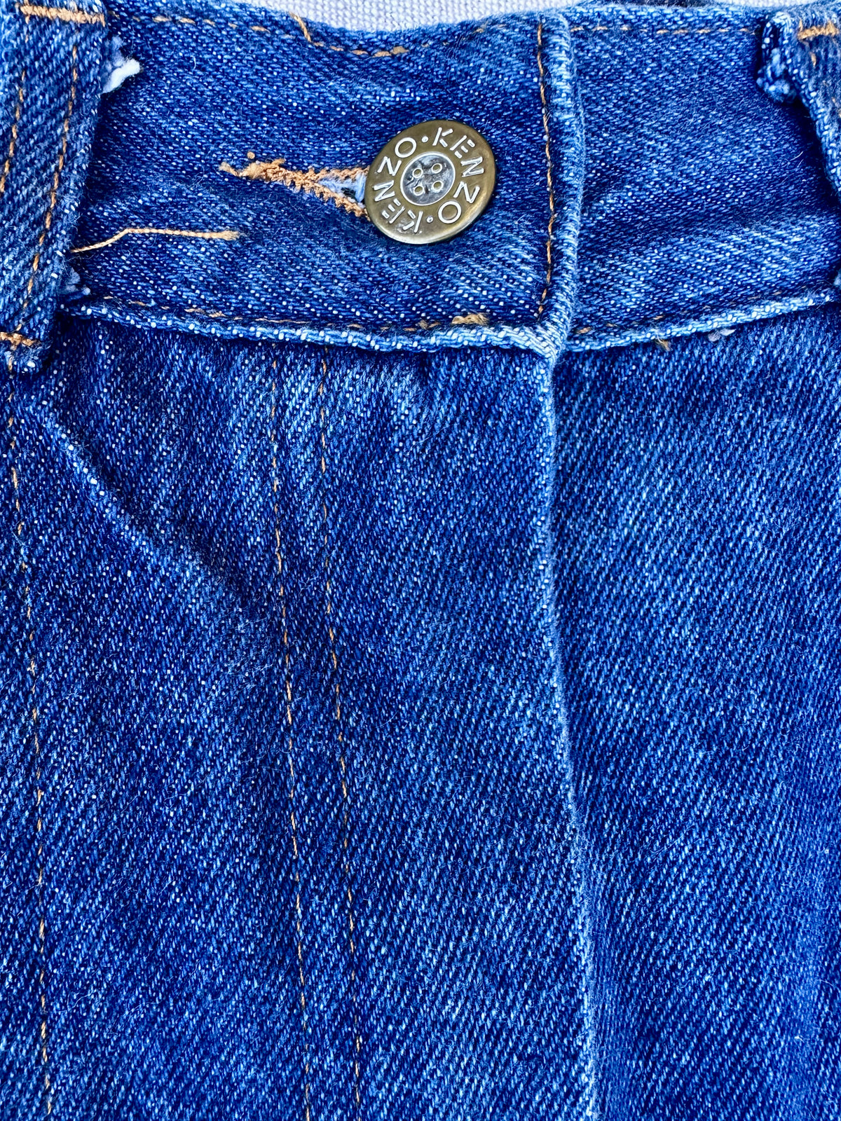 Jupe évasée Kenzo en jeans bleu vintage authentique