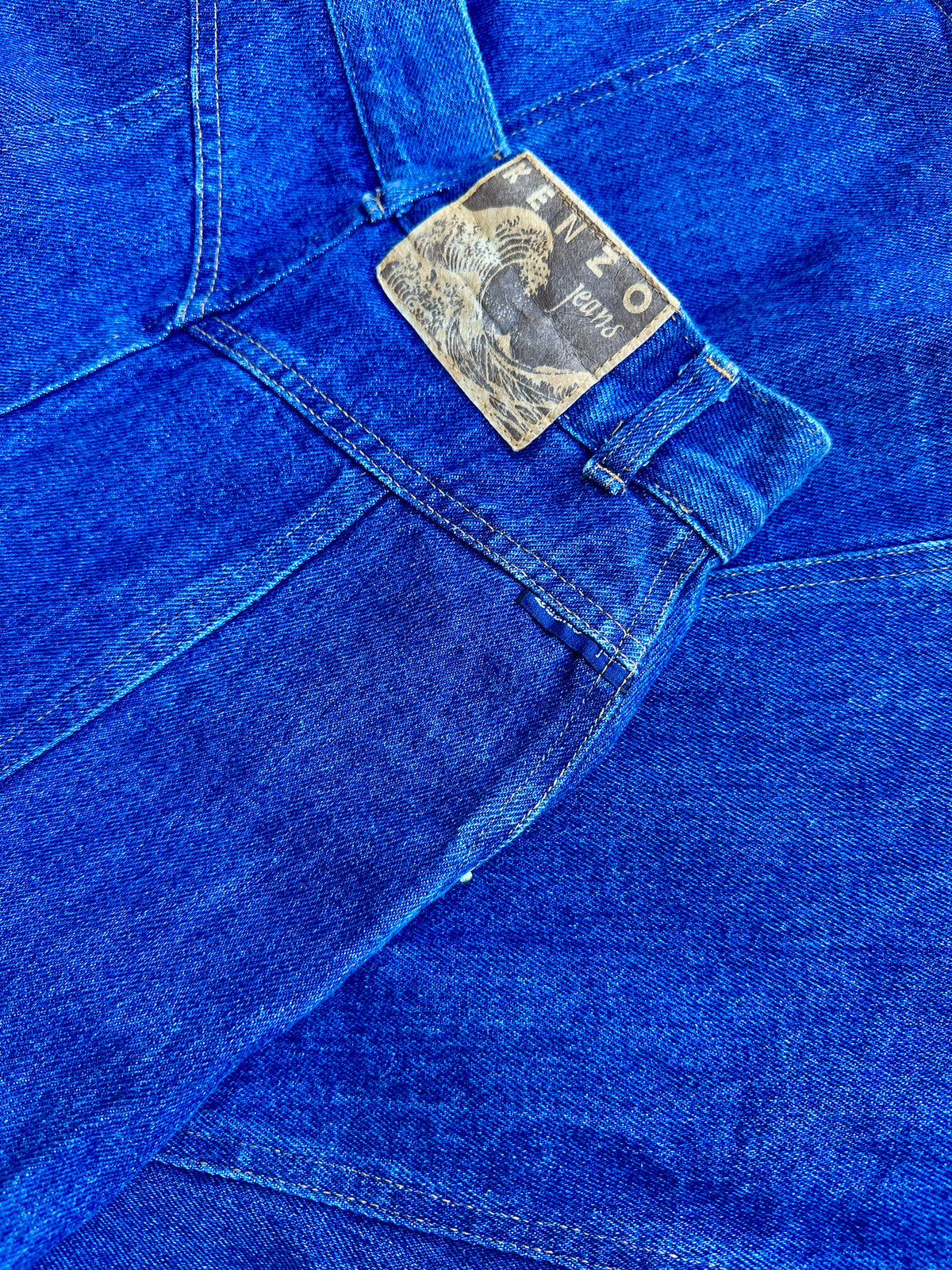 Jupe évasée Kenzo en jeans bleu vintage authentique