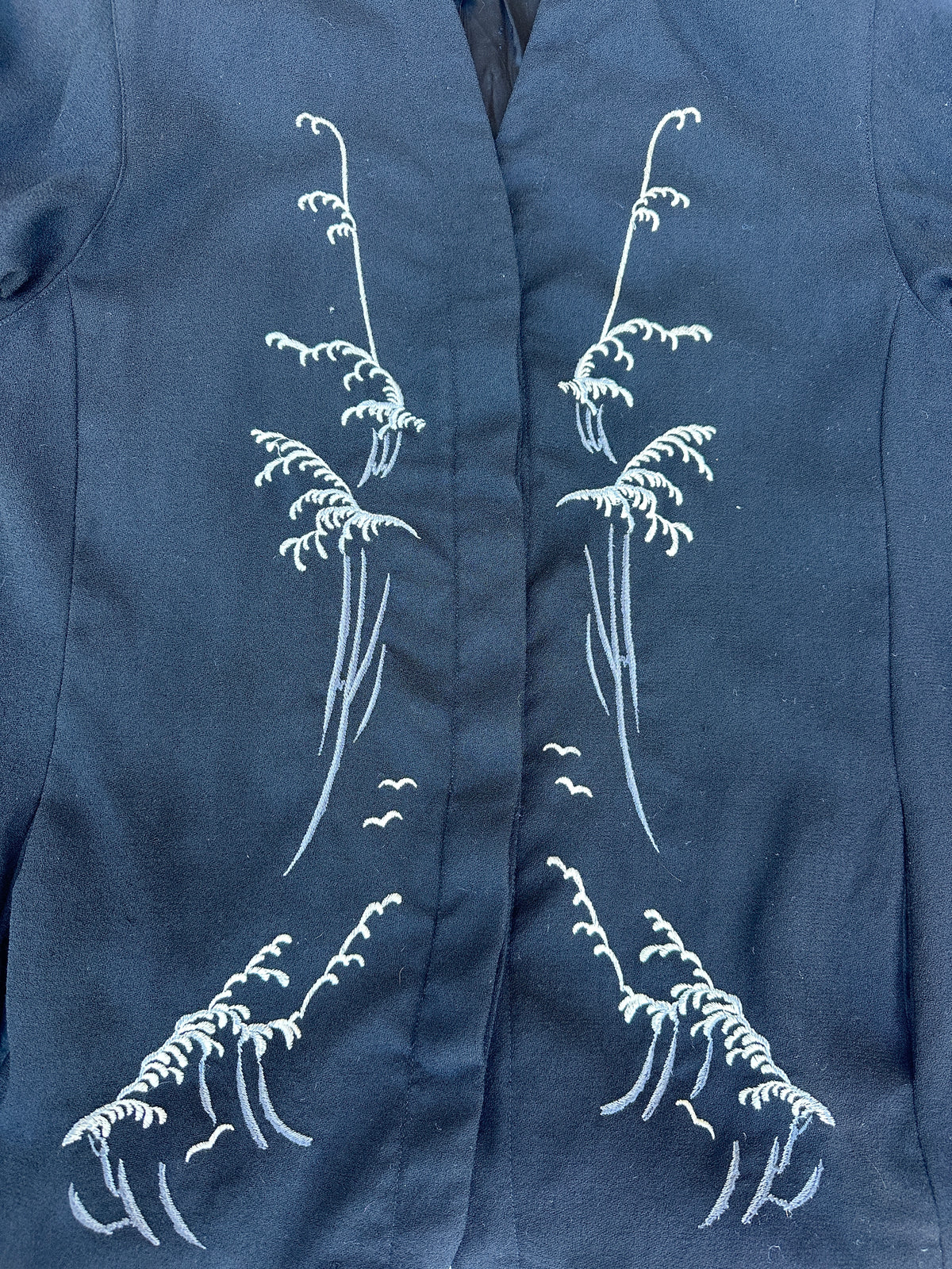 Kimono Tailored Jacket Cacharel in Black Wool Vintage Authentic
