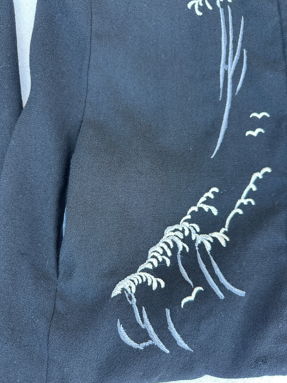 Kimono Tailored Jacket Cacharel in Black Wool Vintage Authentic