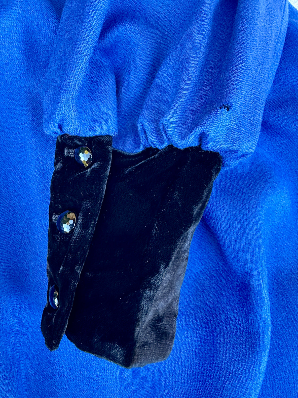 Manteau Lanvin en laine bleu vintage authentique