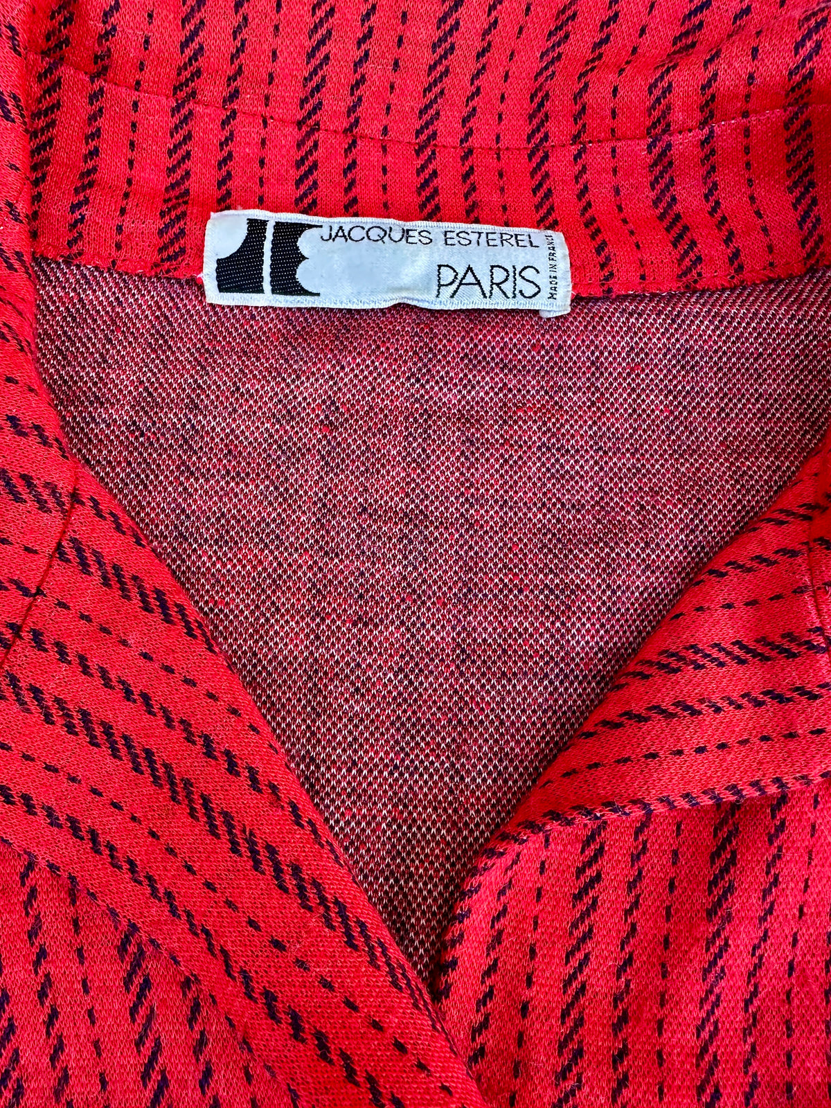 Cardigan Jacques Esterel en tricotage rouge vintage authentique circa 70s