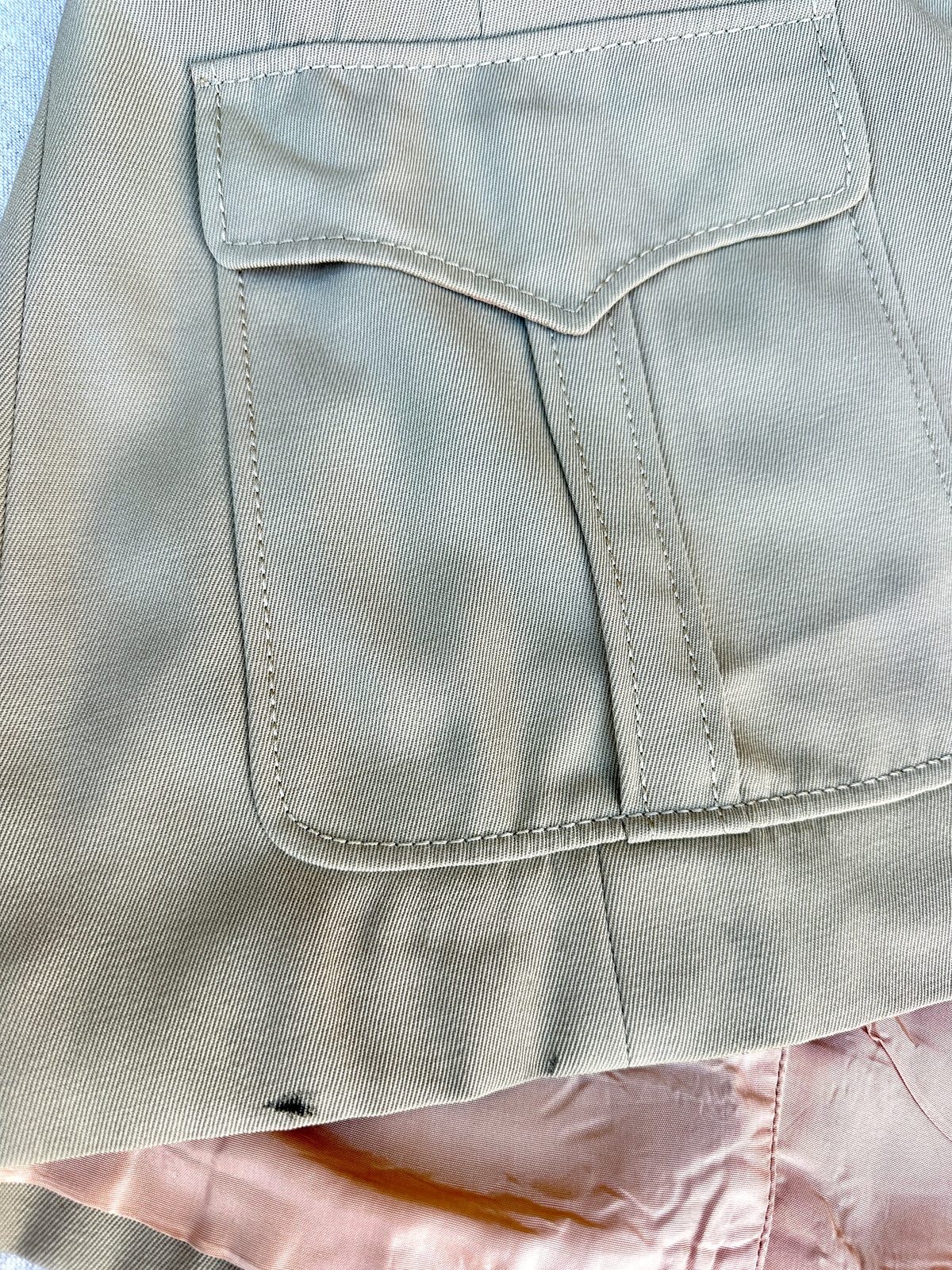 Blazer safari Ted Lapidus en laine beige vintage authentique circa 70s