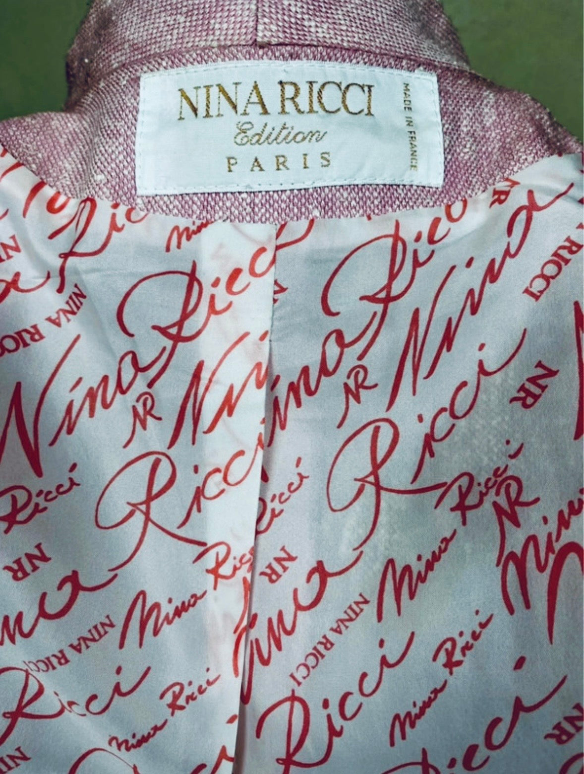 Blazer en lin rose Nina Ricci vintage