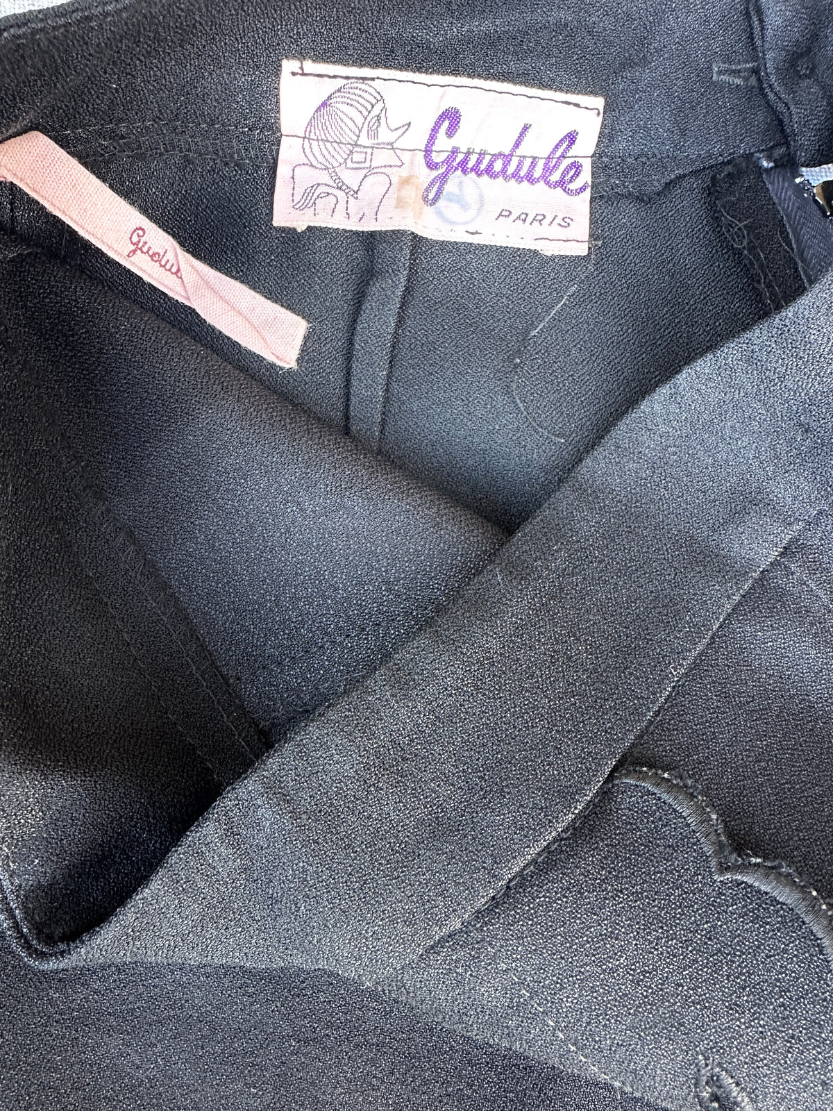 Gudule Trousers in Authentic Vintage Black Wool