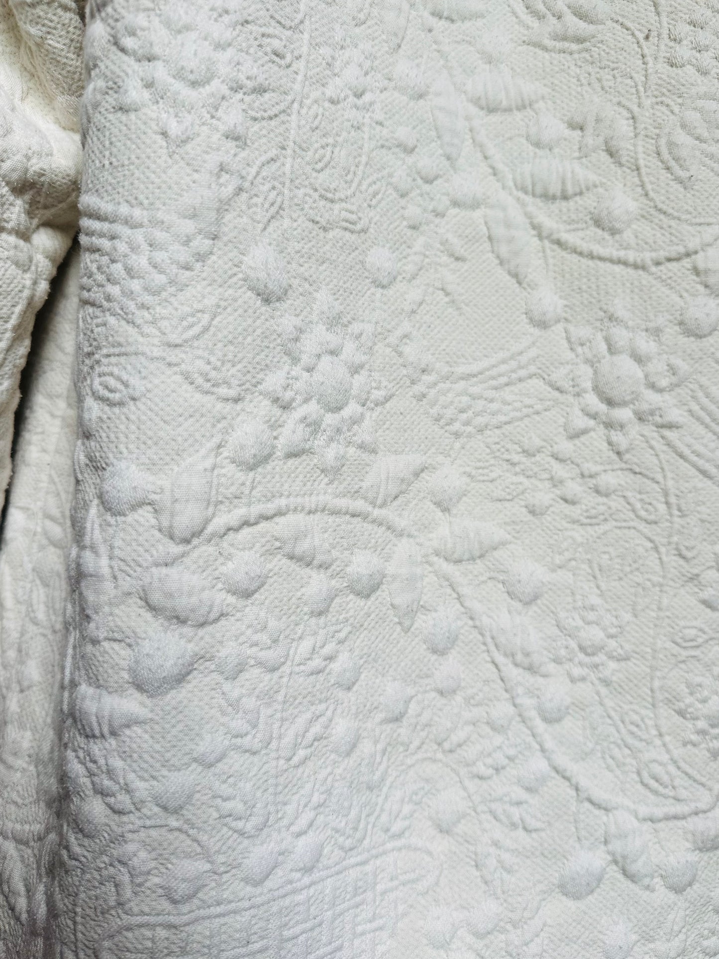 Kimono - veste en coton blanc texturé Emmanuelle Khanh vintage circa 80