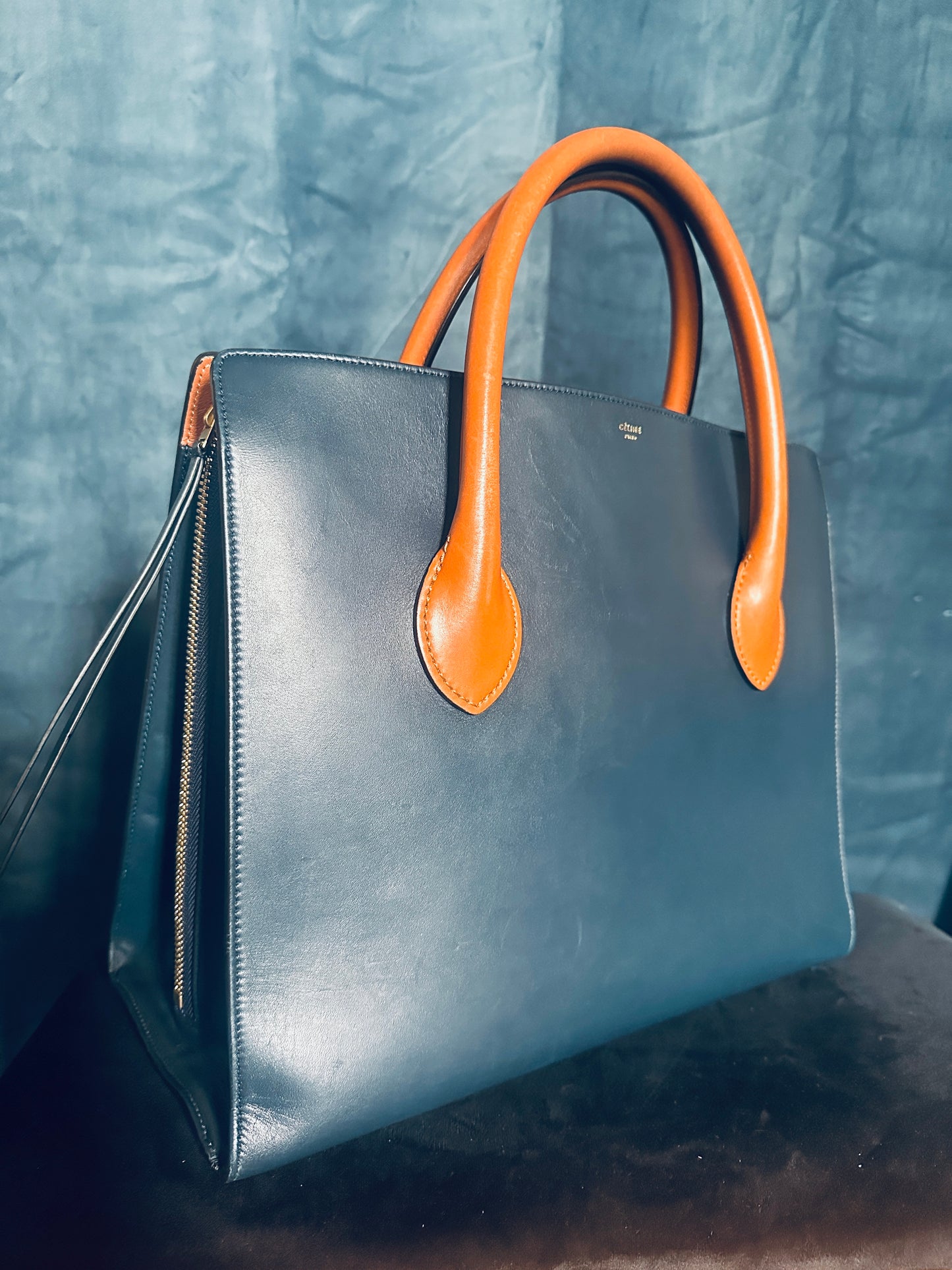 Grand Sac Céline en cuir bicolore Boxy Tote Bag