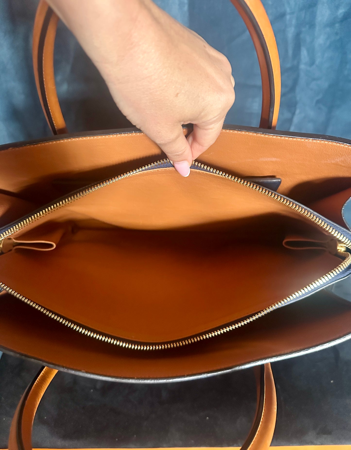 Grand Sac Céline en cuir bicolore Boxy Tote Bag