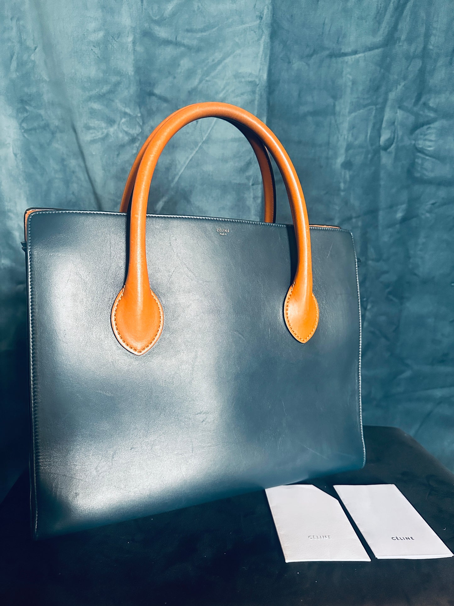 Grand Sac Céline en cuir bicolore Boxy Tote Bag