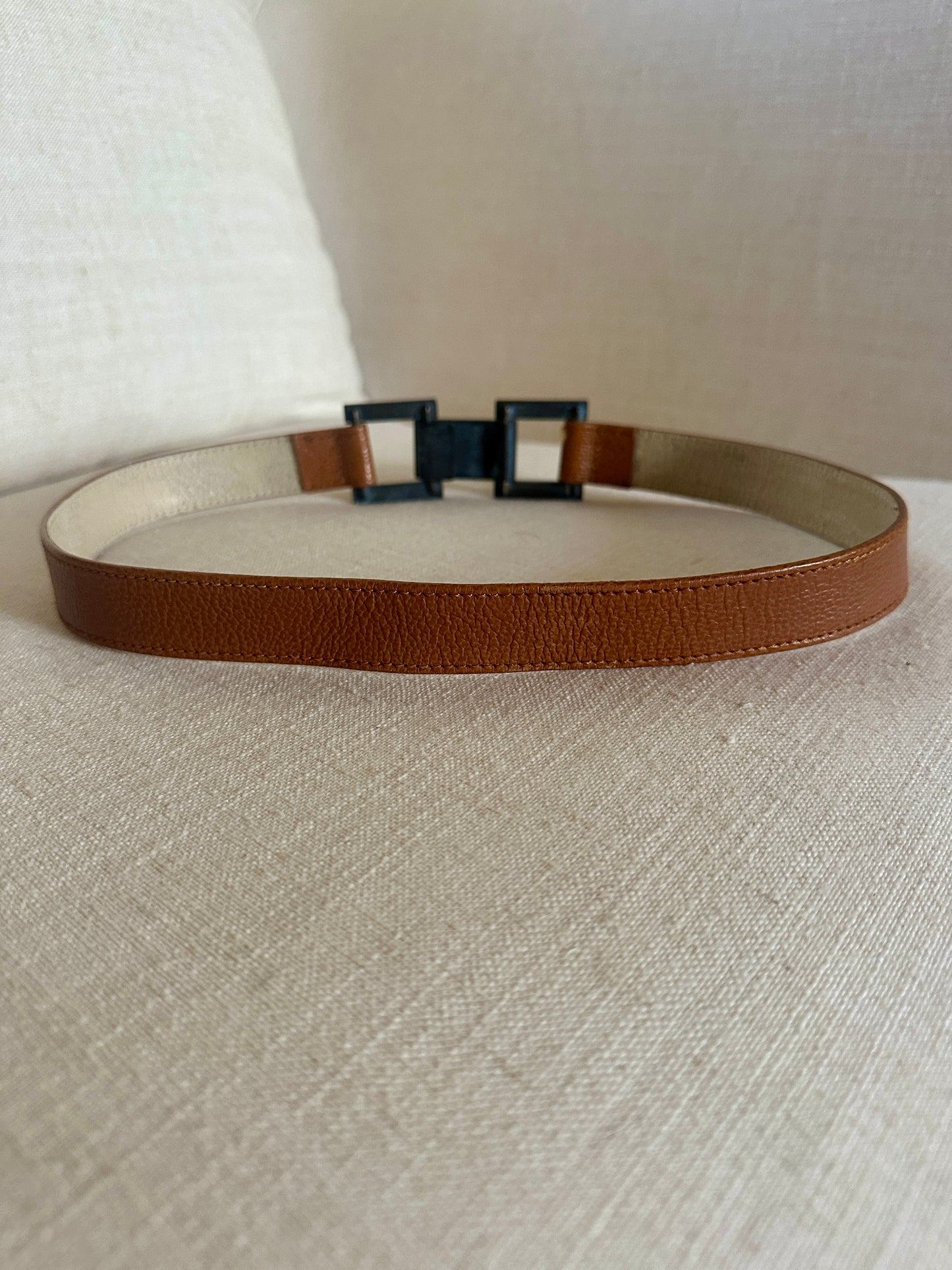 Ceinture en cuir marron Yves Saint Laurent authentique