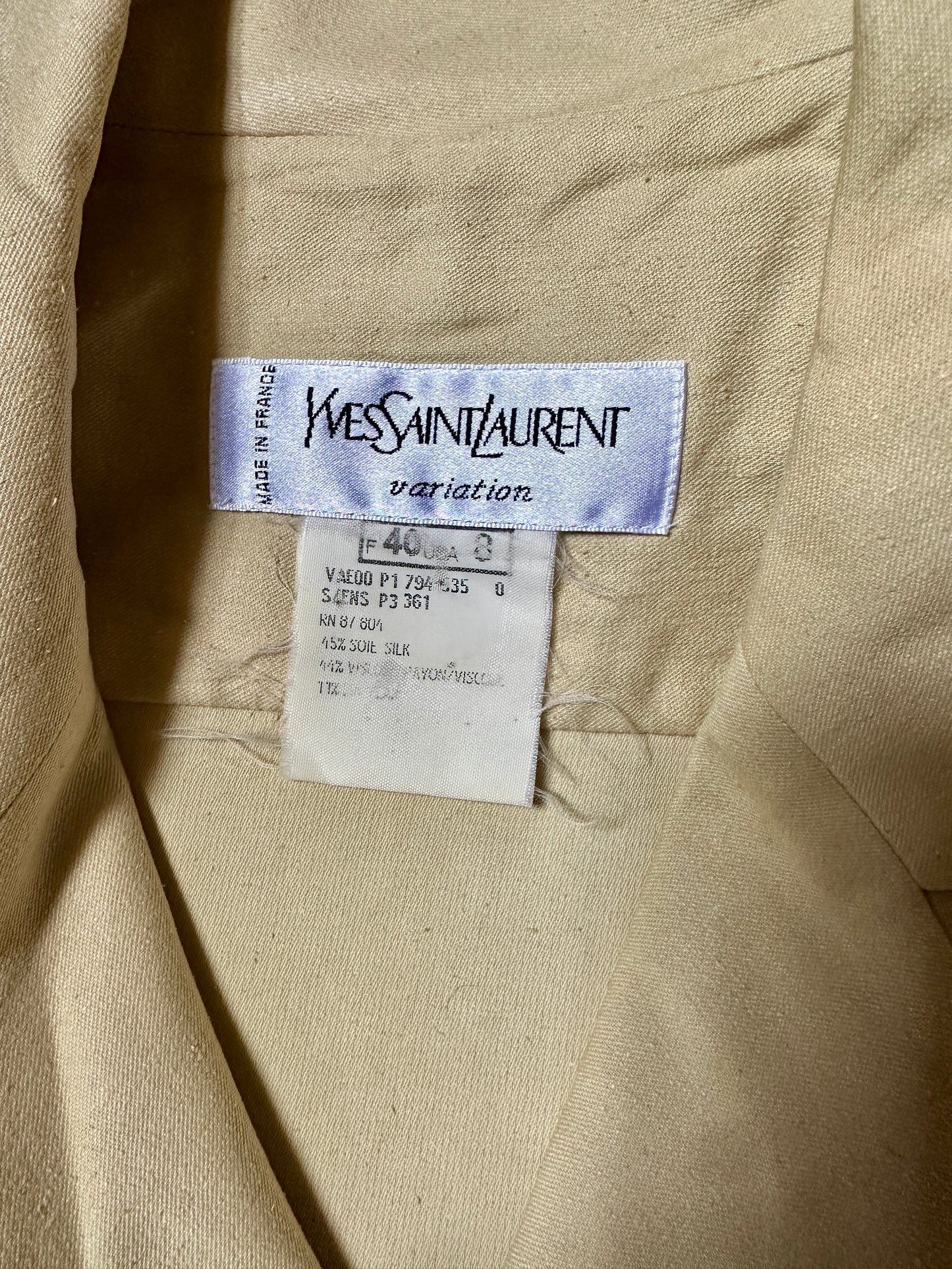Chemise saharienne beige Yves Sint Laurent vintage authentique