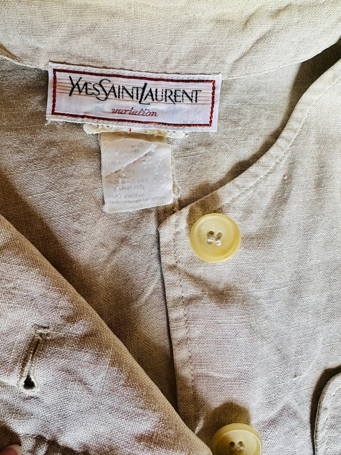 Chemise saharienne en lin Yves Saint Laurent vintage authentique
