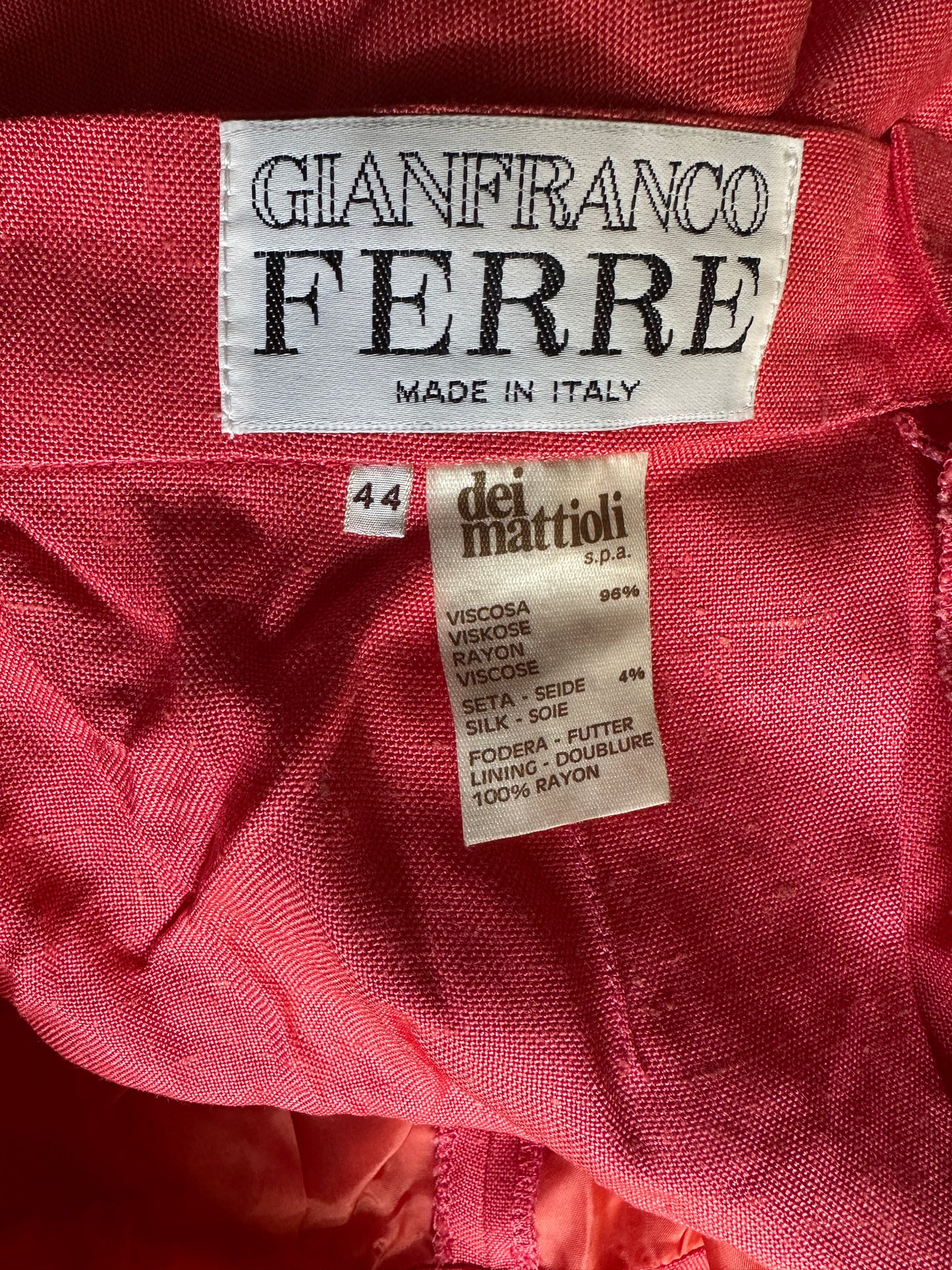 Pantalon large Gianfranco Ferré en viscose et soie corail