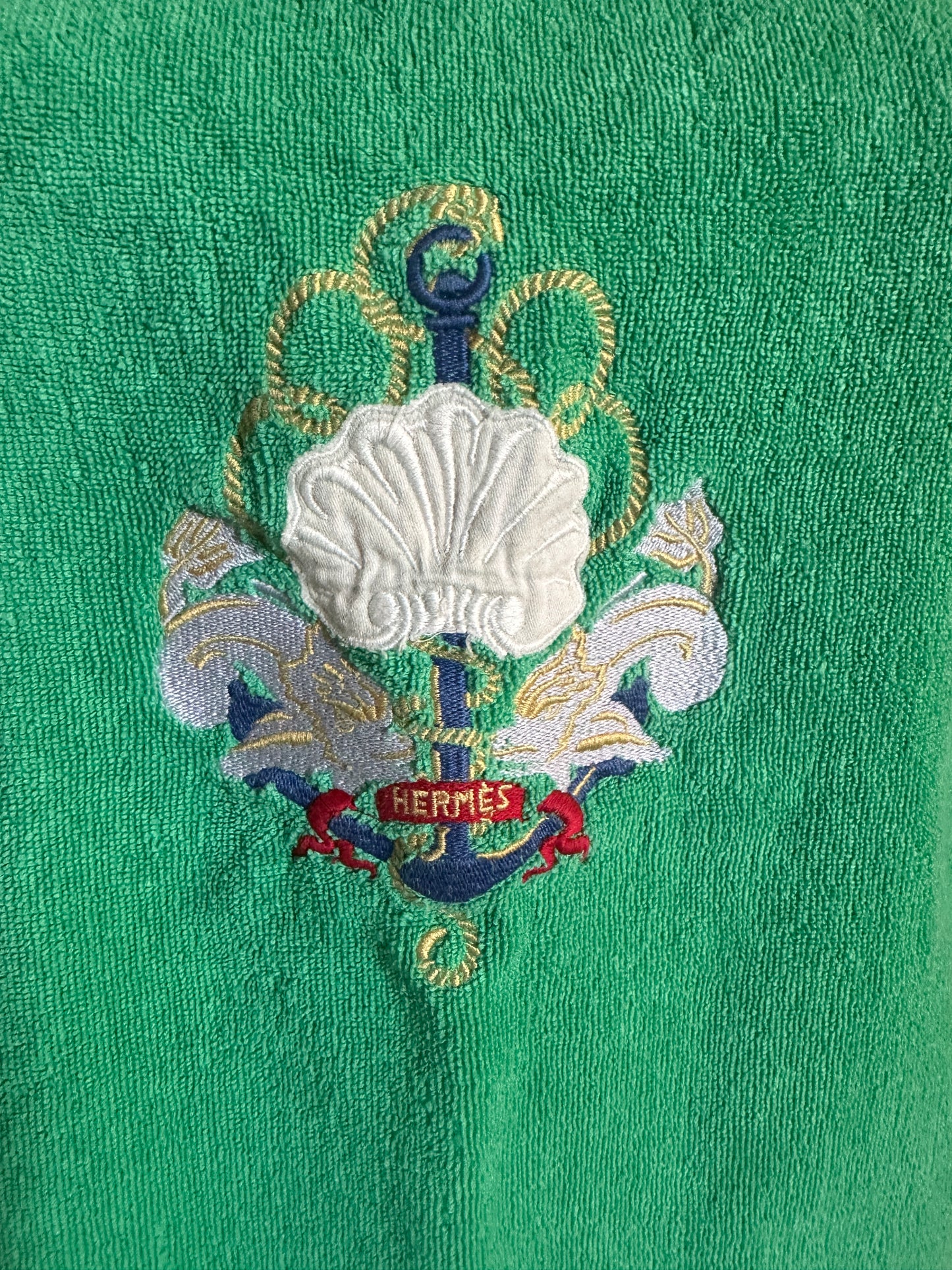 Top Hermès vintage en éponge vert circa 90