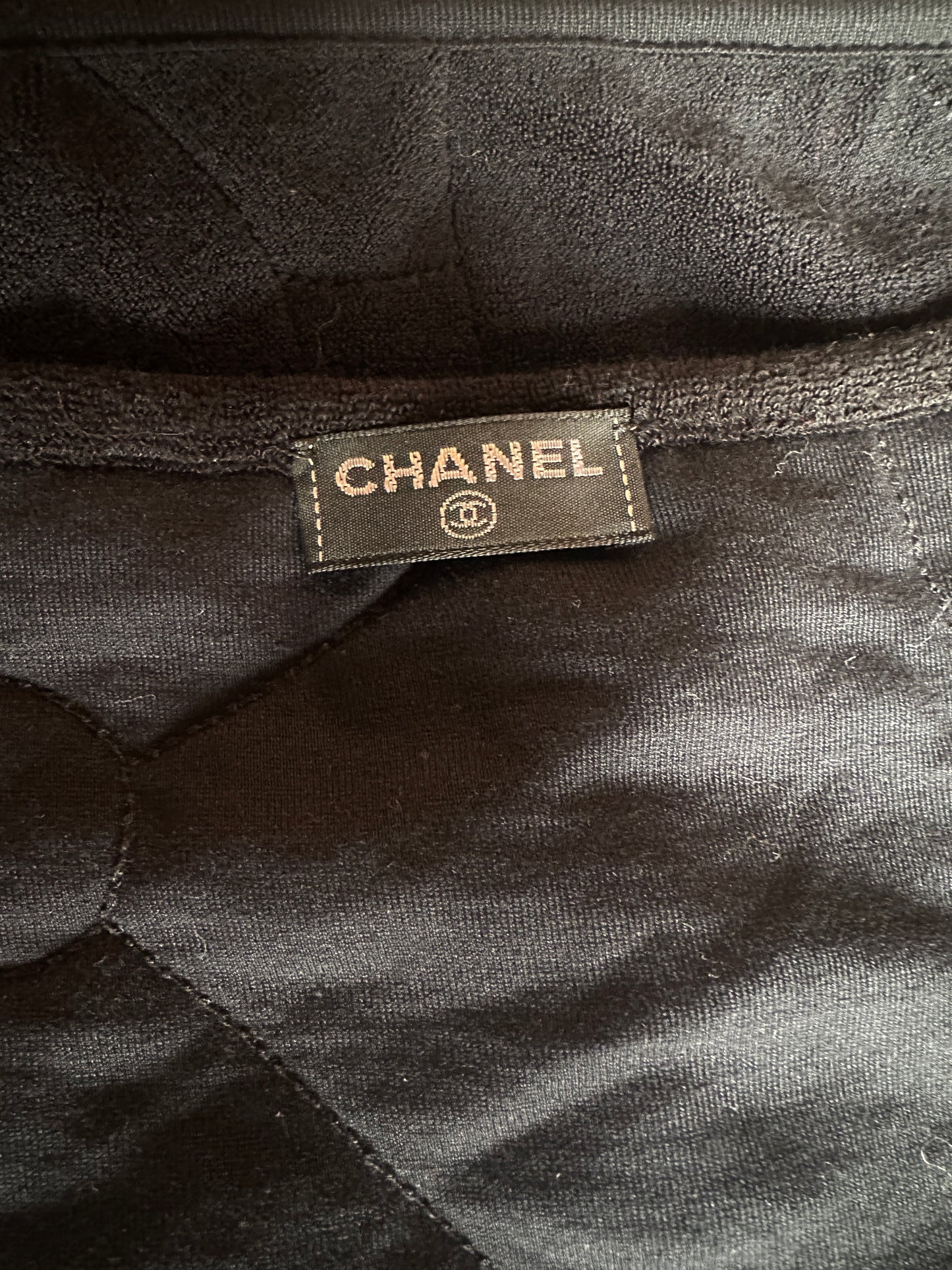 Robe de plage Chanel vintage en éponge noire