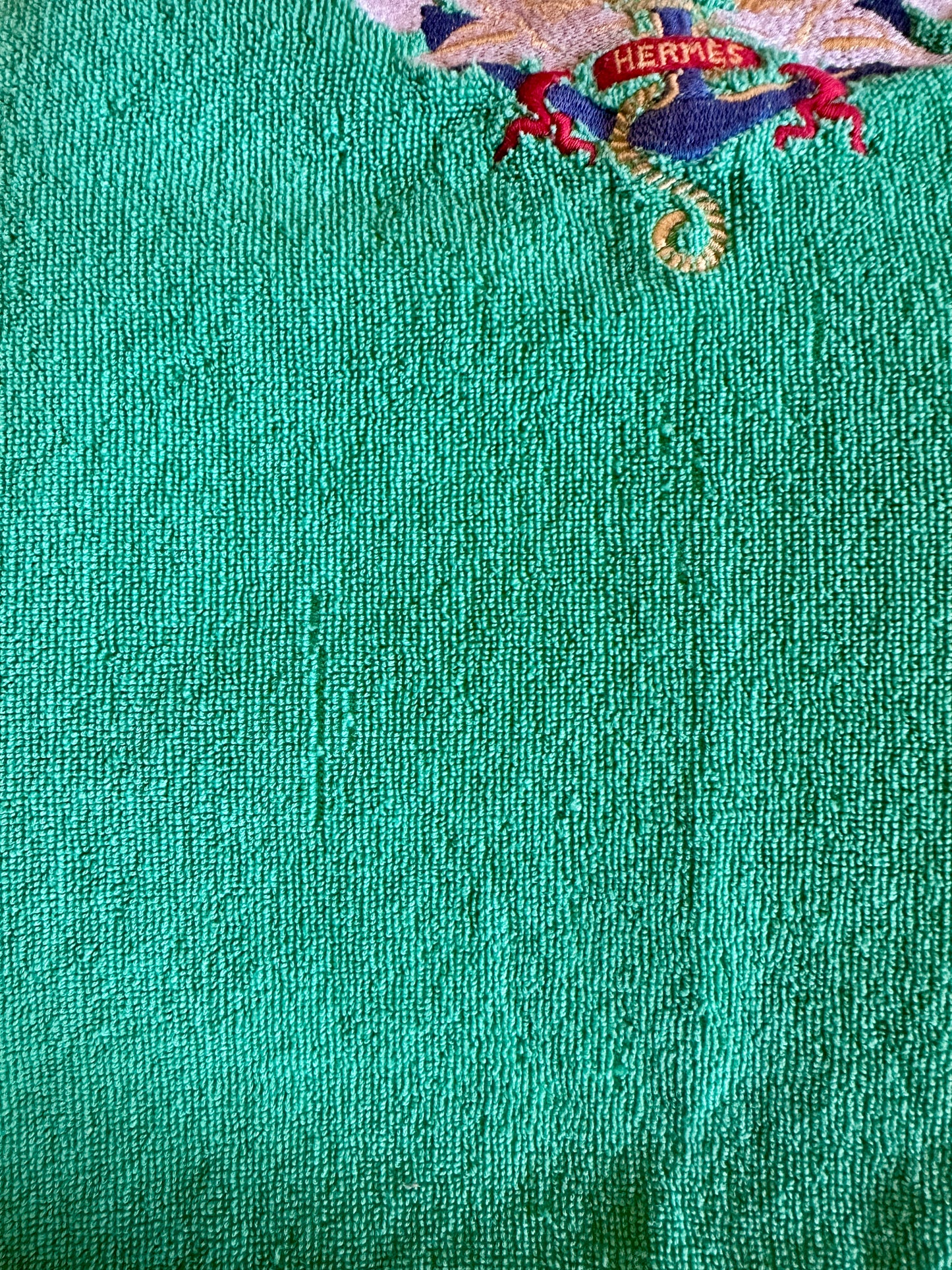 Top Hermès vintage en éponge vert circa 90