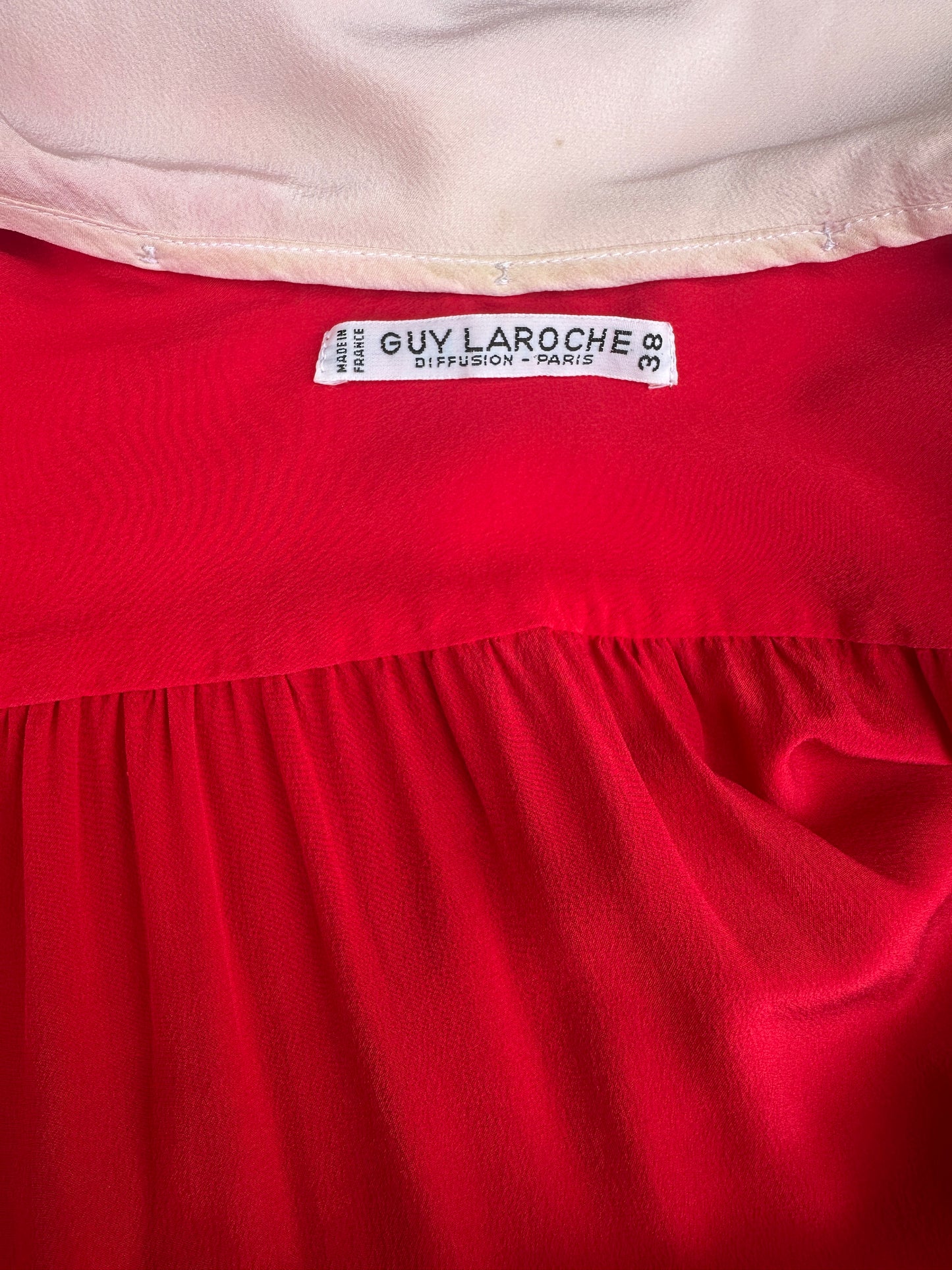 Robe en soie rouge Guy Laroche vintage