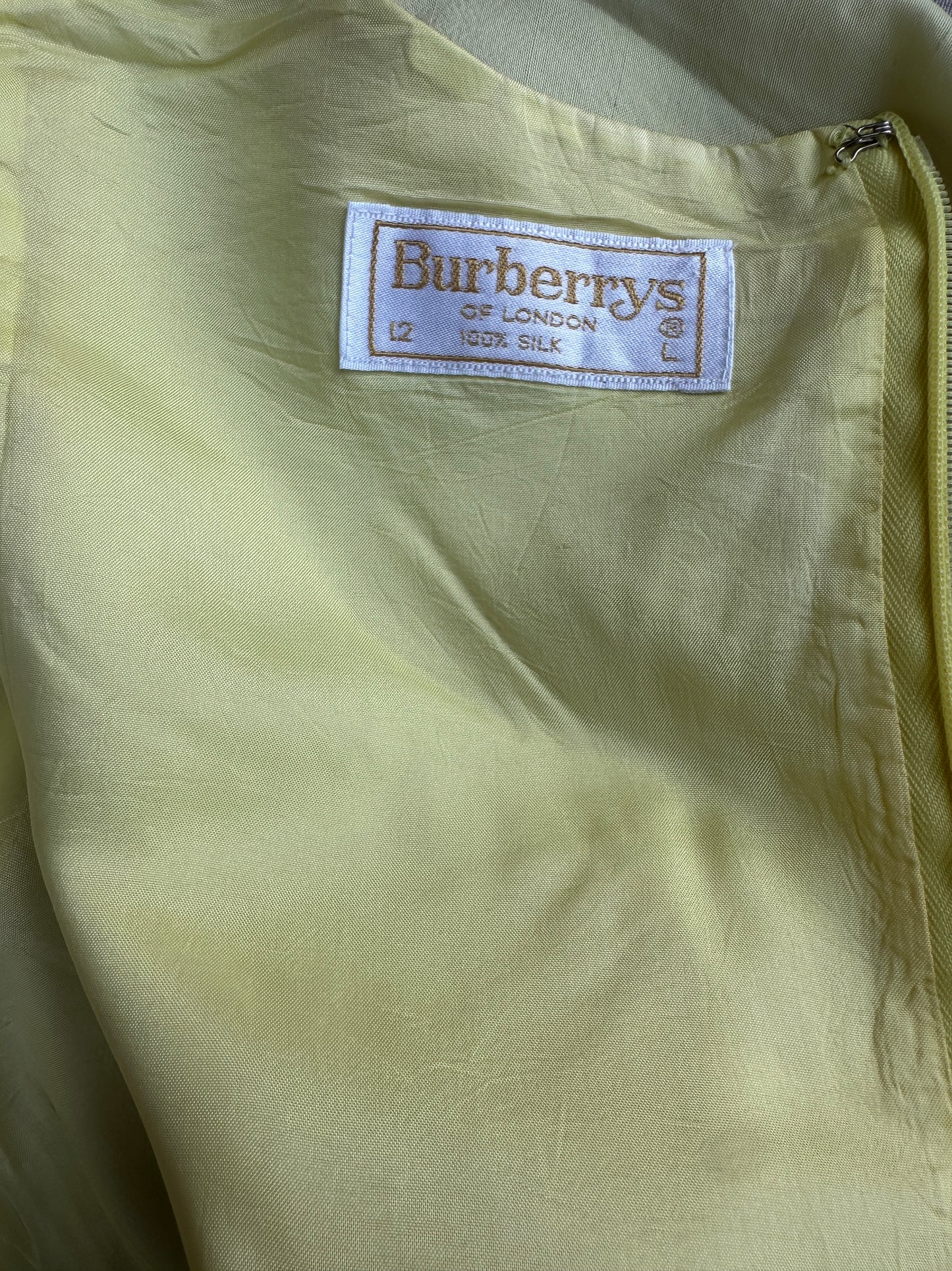 Robe en soie sauvage pistache Burberrys of London vintage authentique