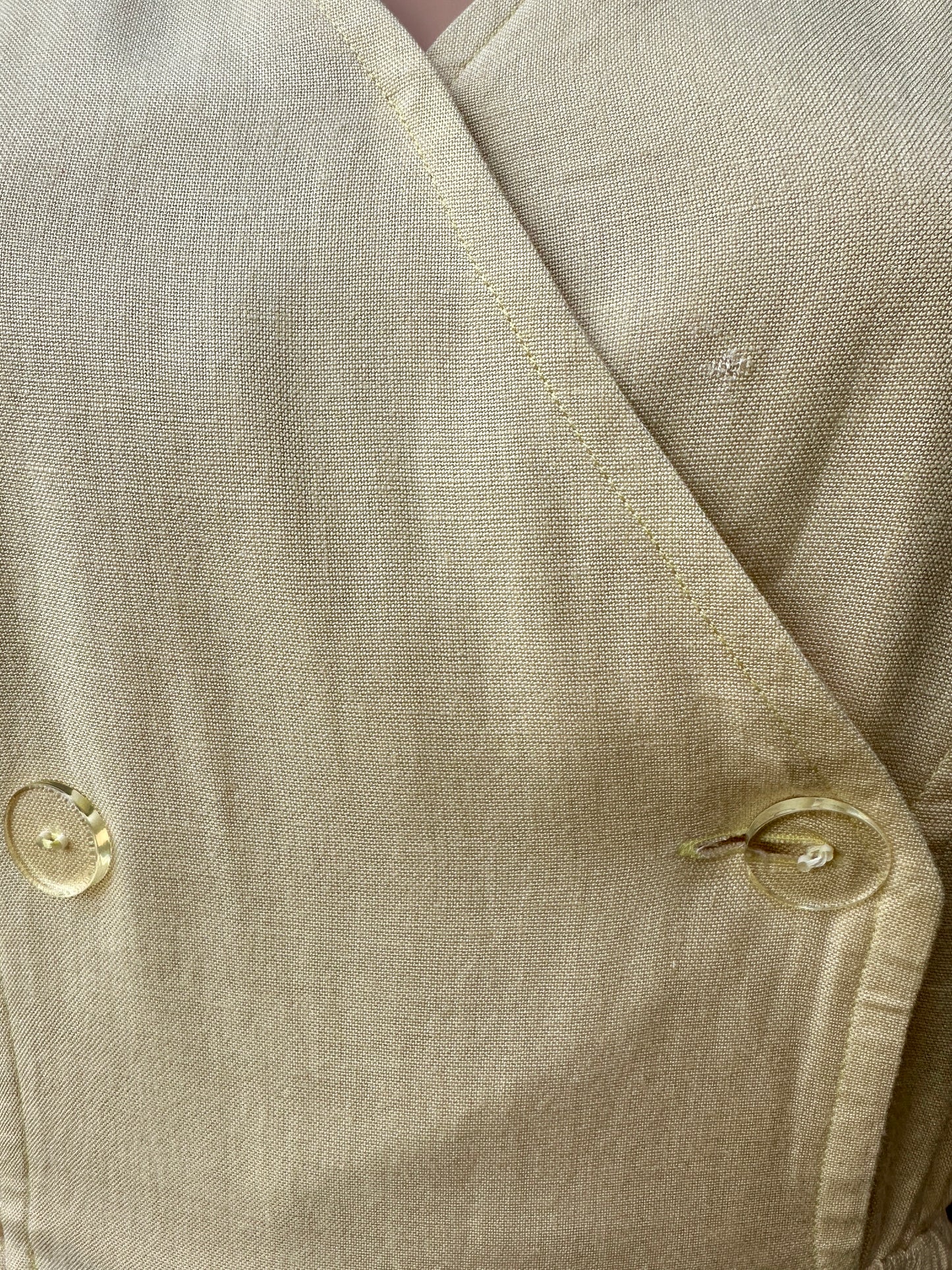 Robe en lin jaune Courrèges Paris vintage authentique