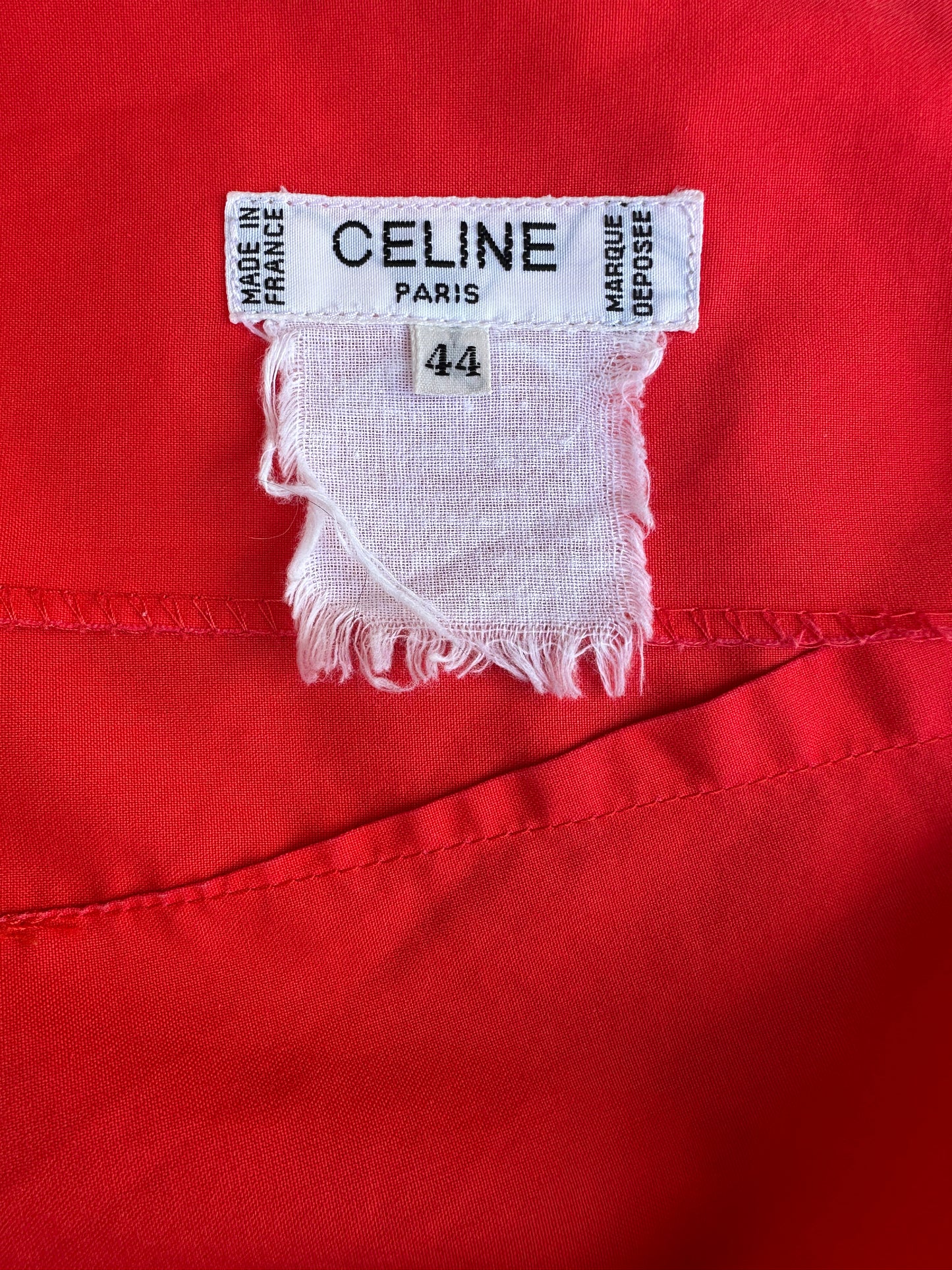 Jupe authentique Céline Paris en coton rouge vintage