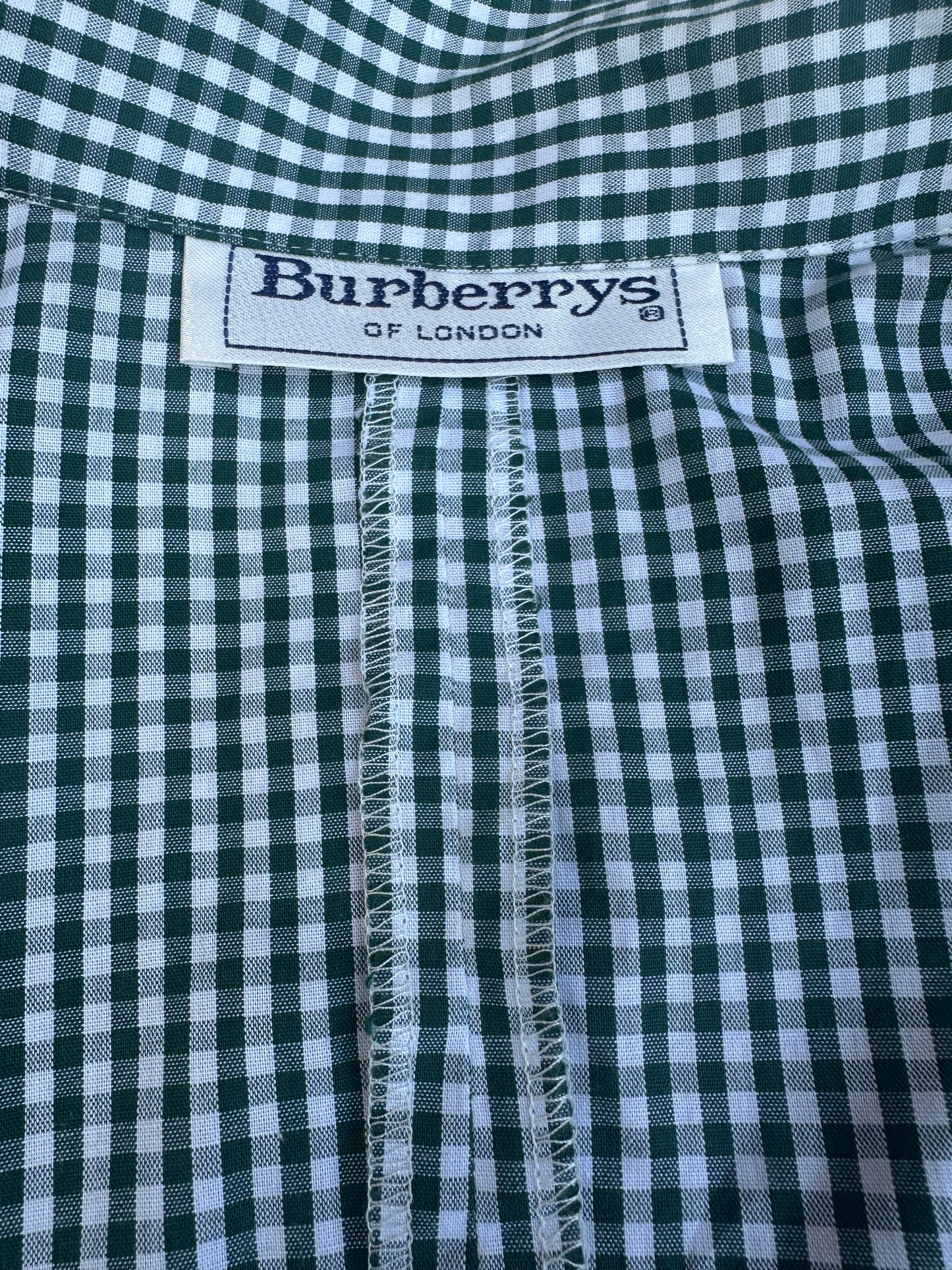 Combinaison authentique Burberrys of London vintage à motif vichy vert et blanc
