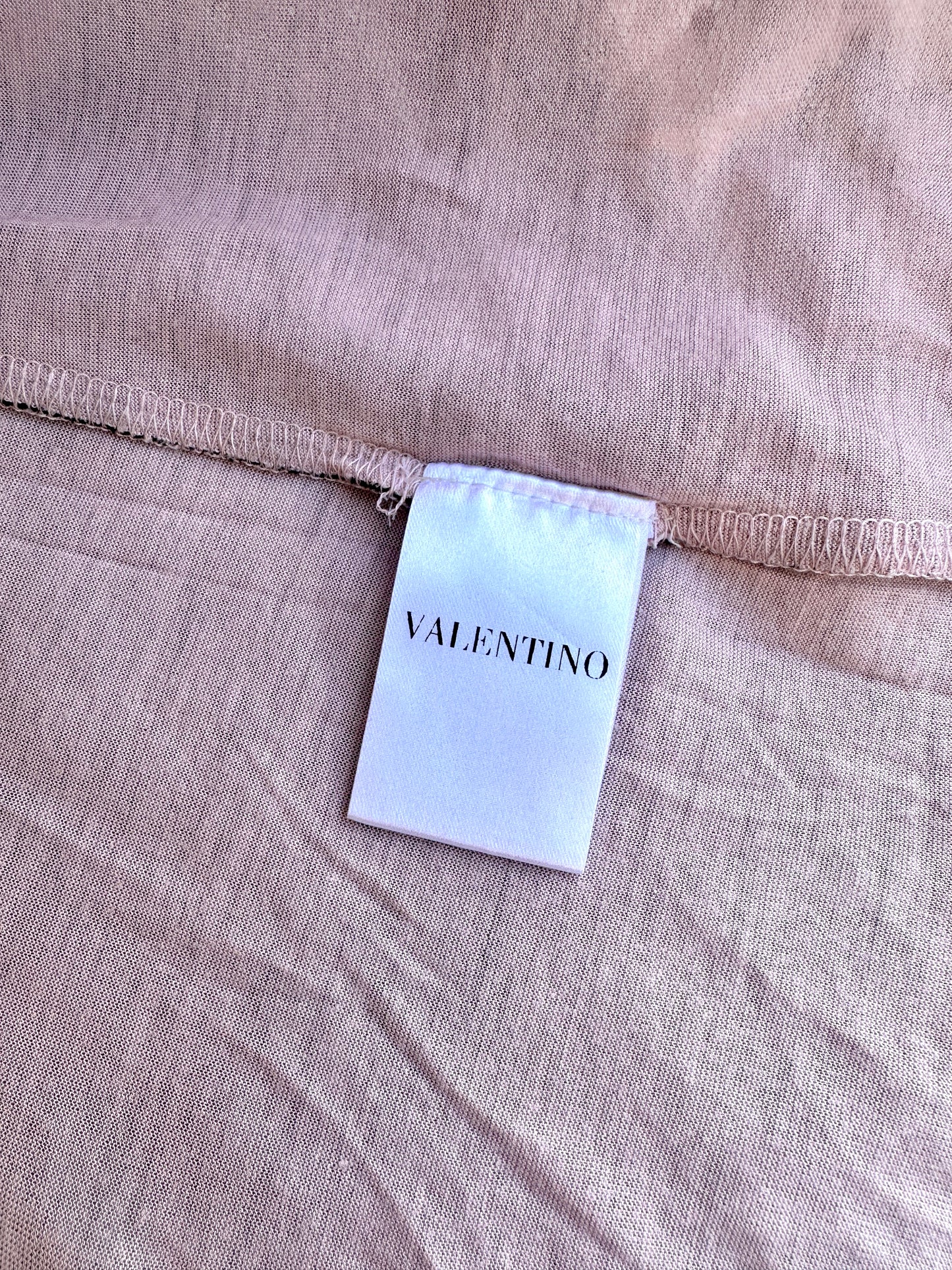 Top authentique Valentino T-Shirt Couture noire et base rose poudré