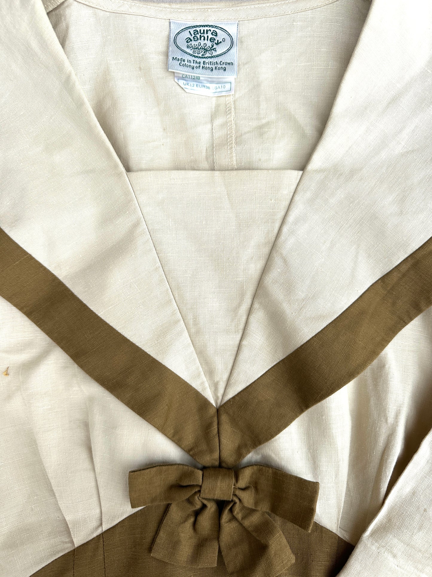 Robe en lin Laura Ashley vintage esprit cruise
