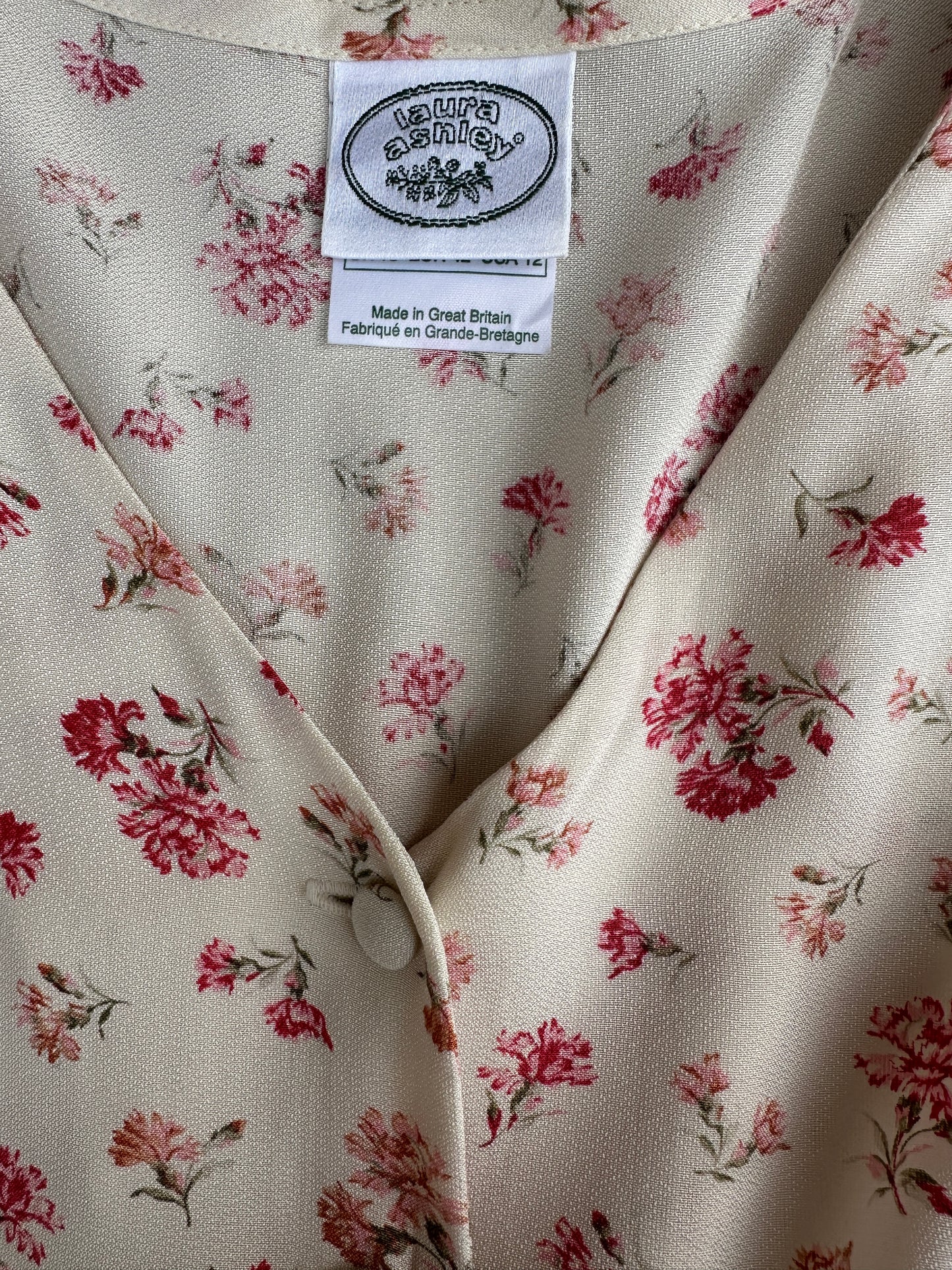 Robe romantique Laura Ashley en viscose à imprimé floral vintage