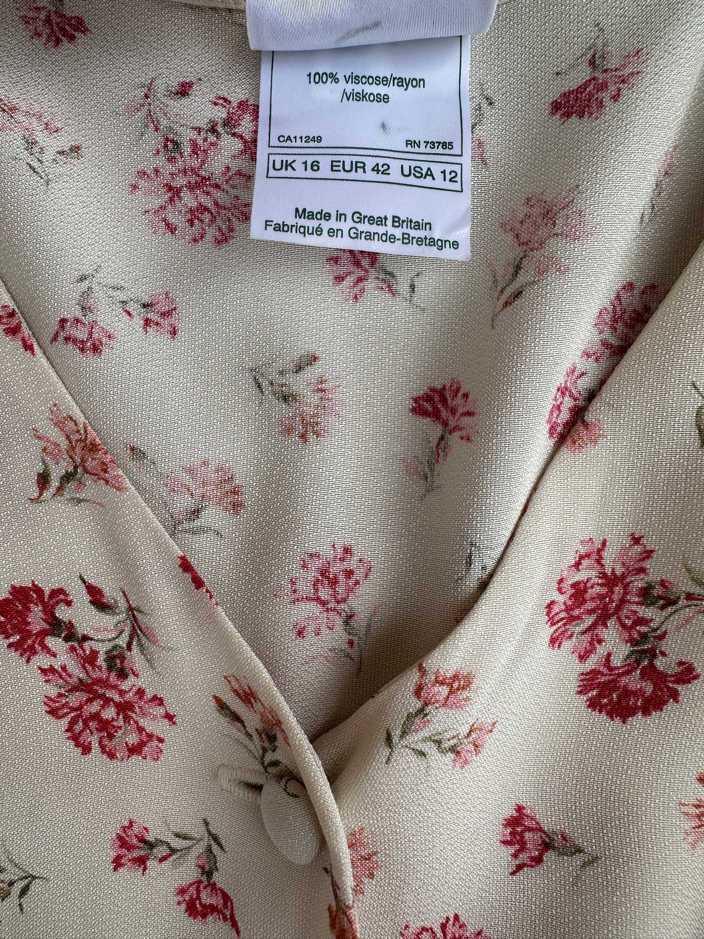 Robe romantique Laura Ashley en viscose à imprimé floral vintage