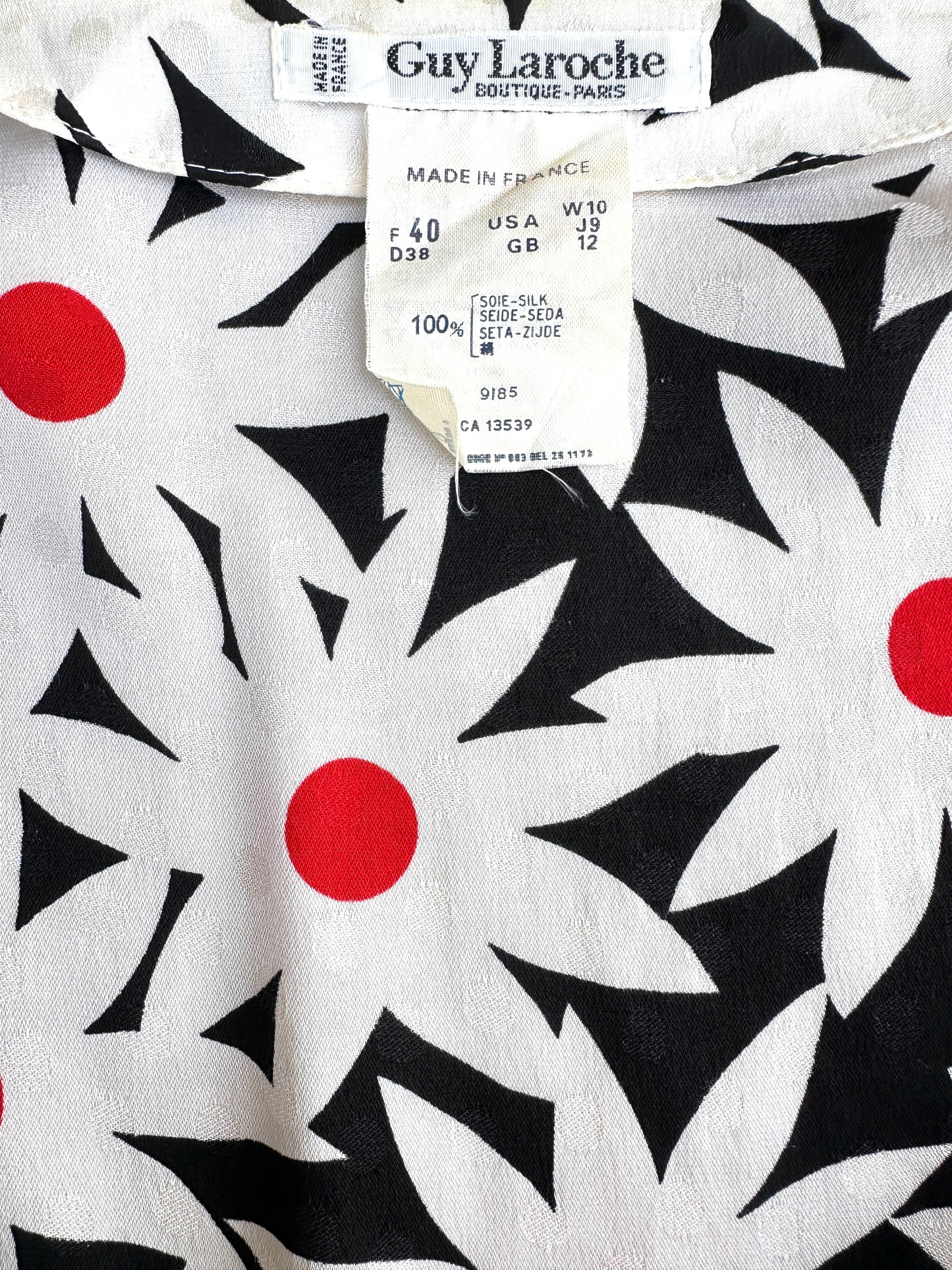 Robe d'été Guy Laroche Boutique Paris en soie imprimée marguerites vintage