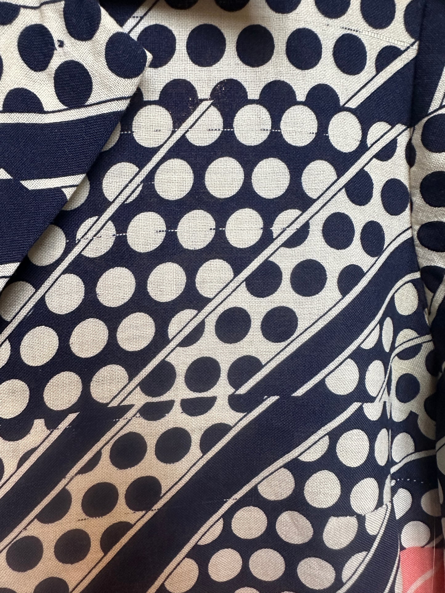 Robe en laine imprimée Lanvin Boutique vintage authentique circa 70's