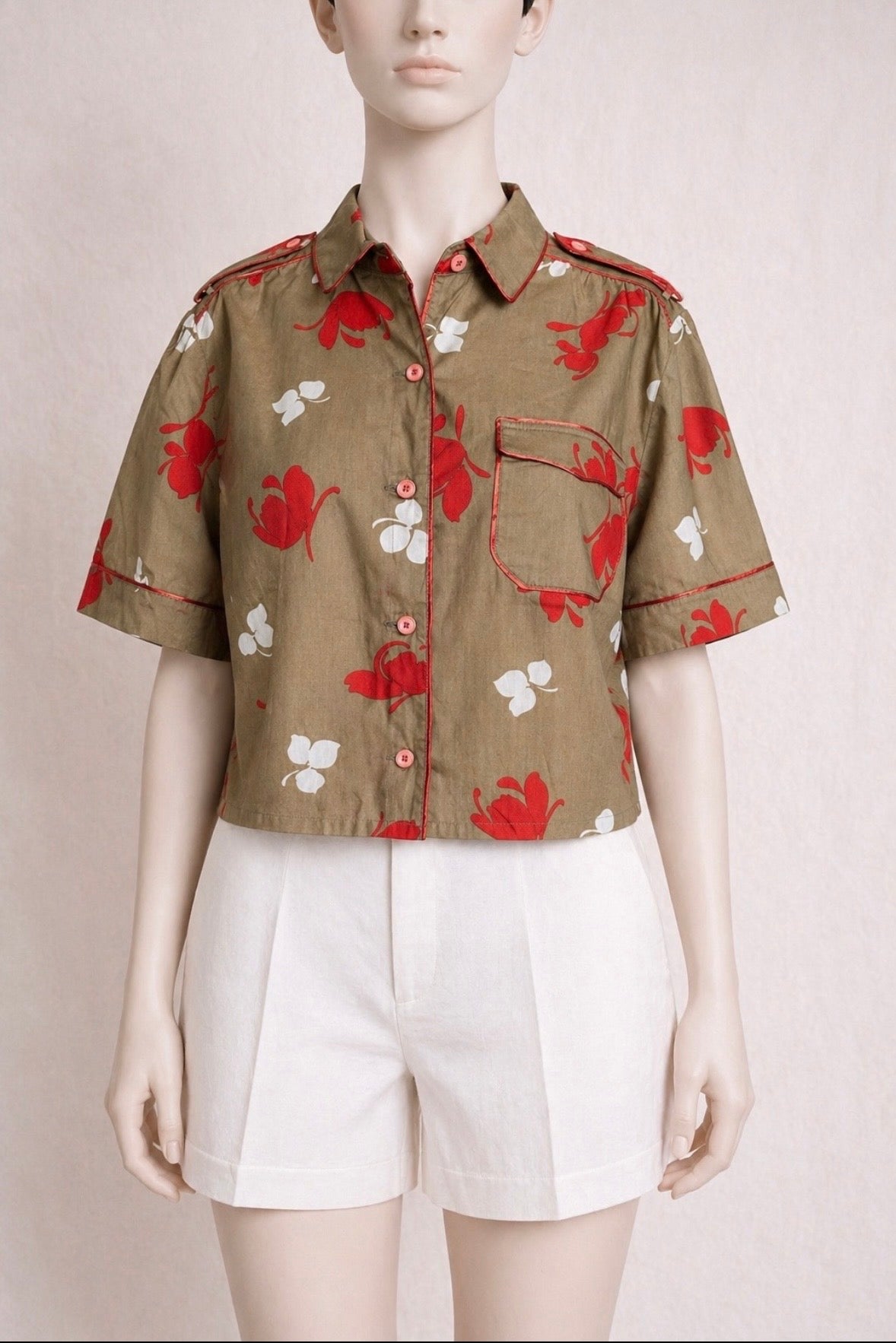 Chemise saharienne en coton léger Louis Féraud Paris vintage