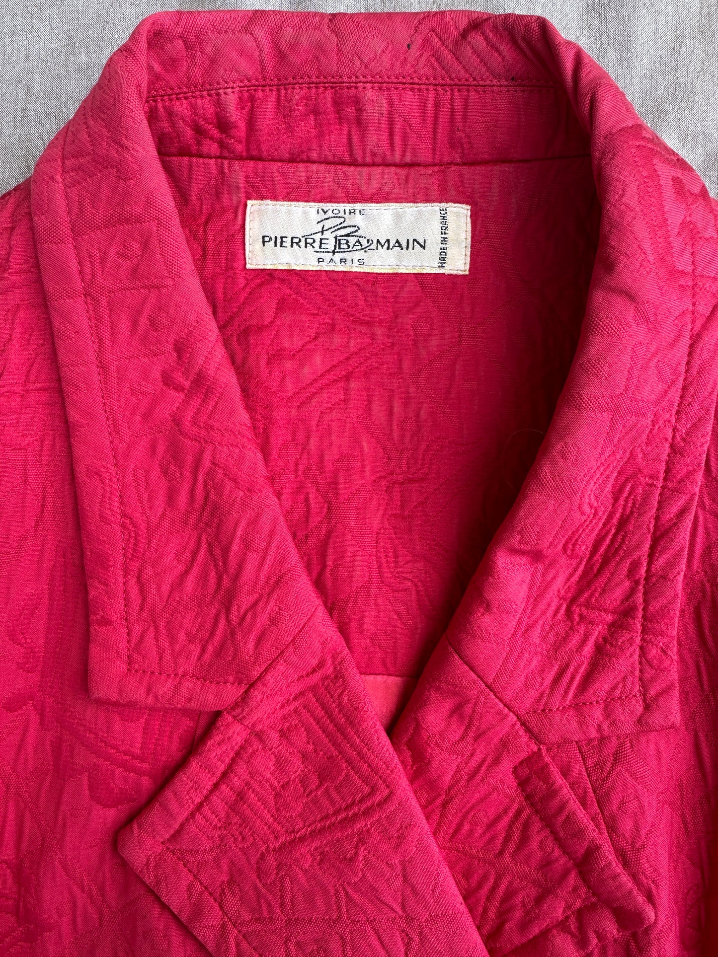 Robe d'été en jacquard fuchsia Pierre Balmain Paris vintage authentique