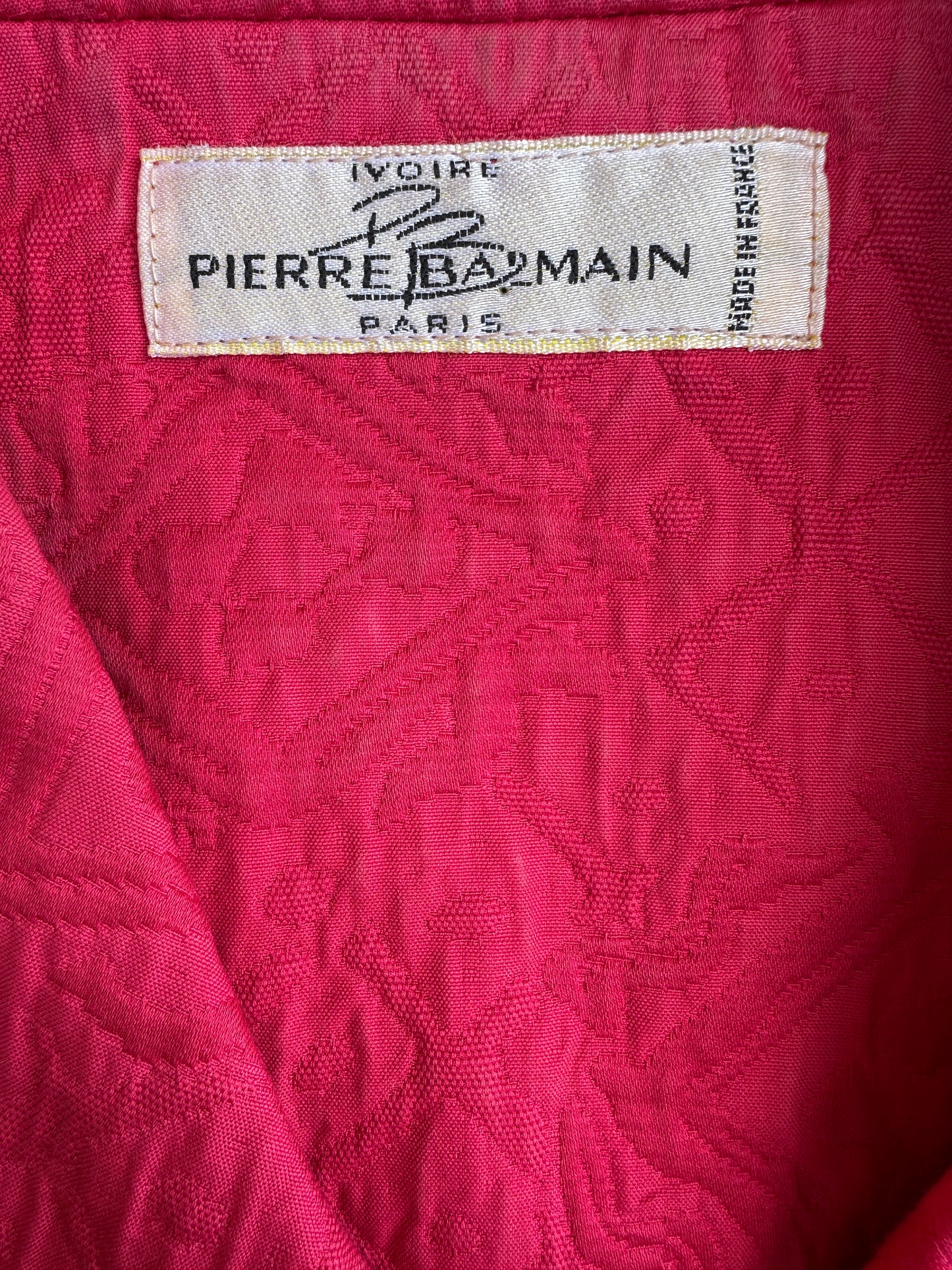 Robe d'été en jacquard fuchsia Pierre Balmain Paris vintage authentique