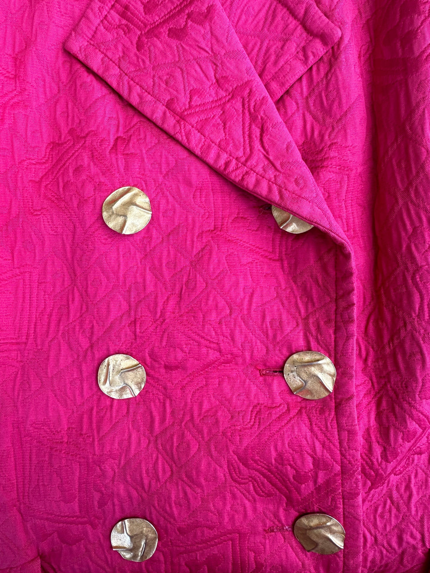 Robe d'été en jacquard fuchsia Pierre Balmain Paris vintage authentique