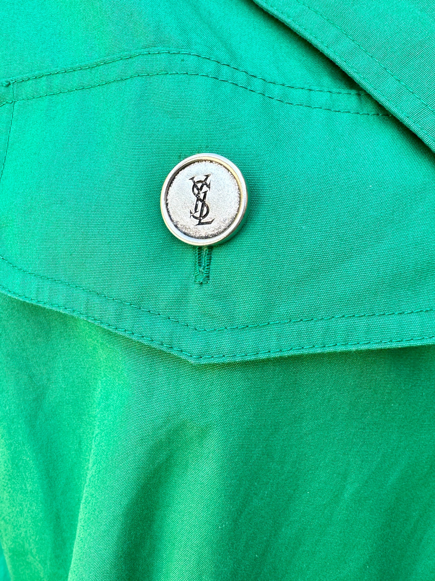 Robe en coton vert émeraude Yves Saint Laurent vintage authentique