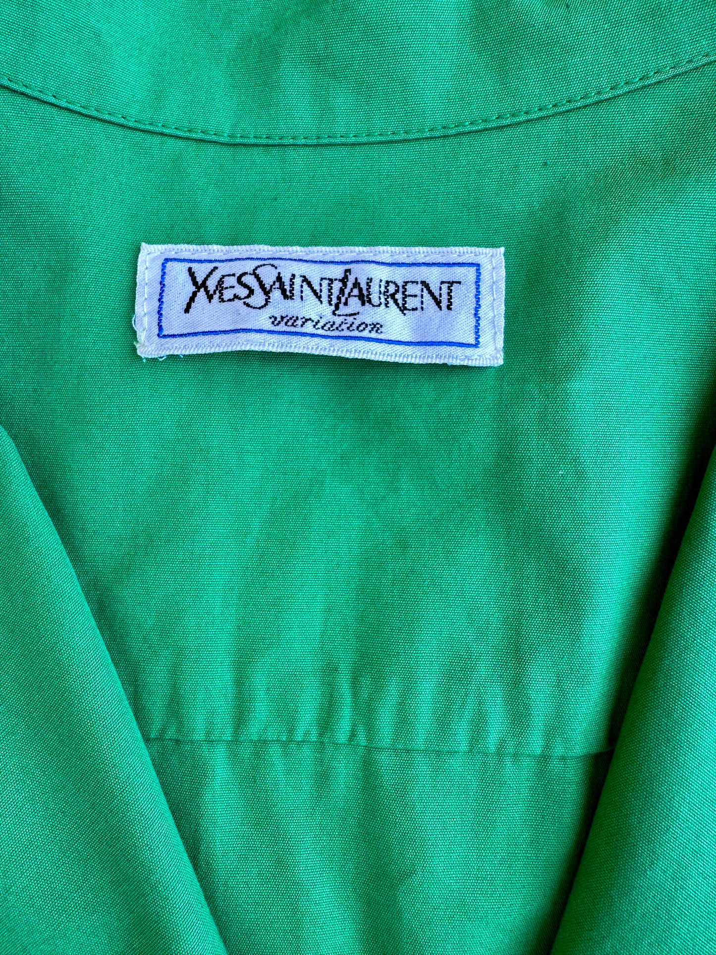 Robe en coton vert émeraude Yves Saint Laurent vintage authentique