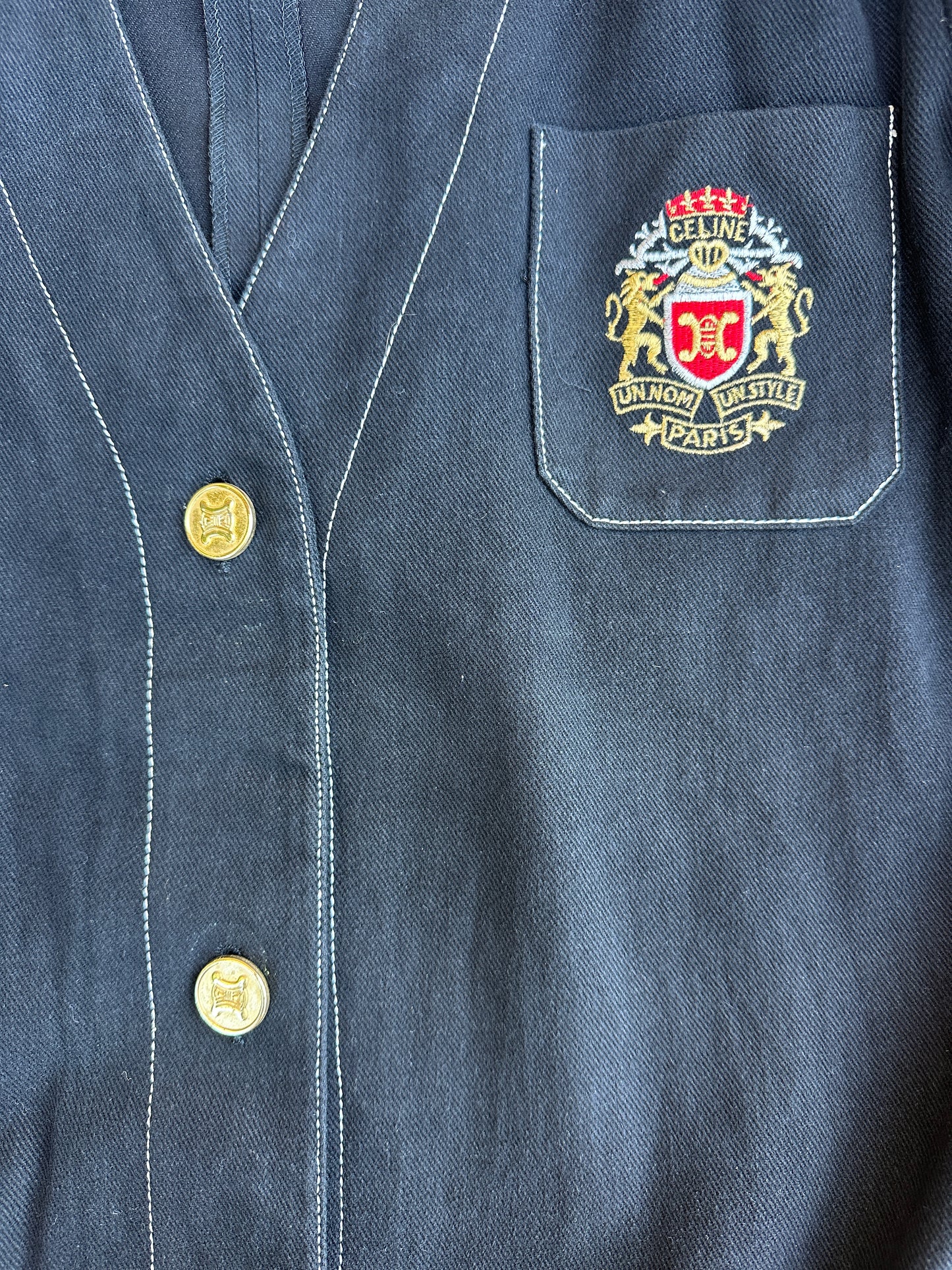Robe en jean noire CELINE JEANS Paris vintage authentique