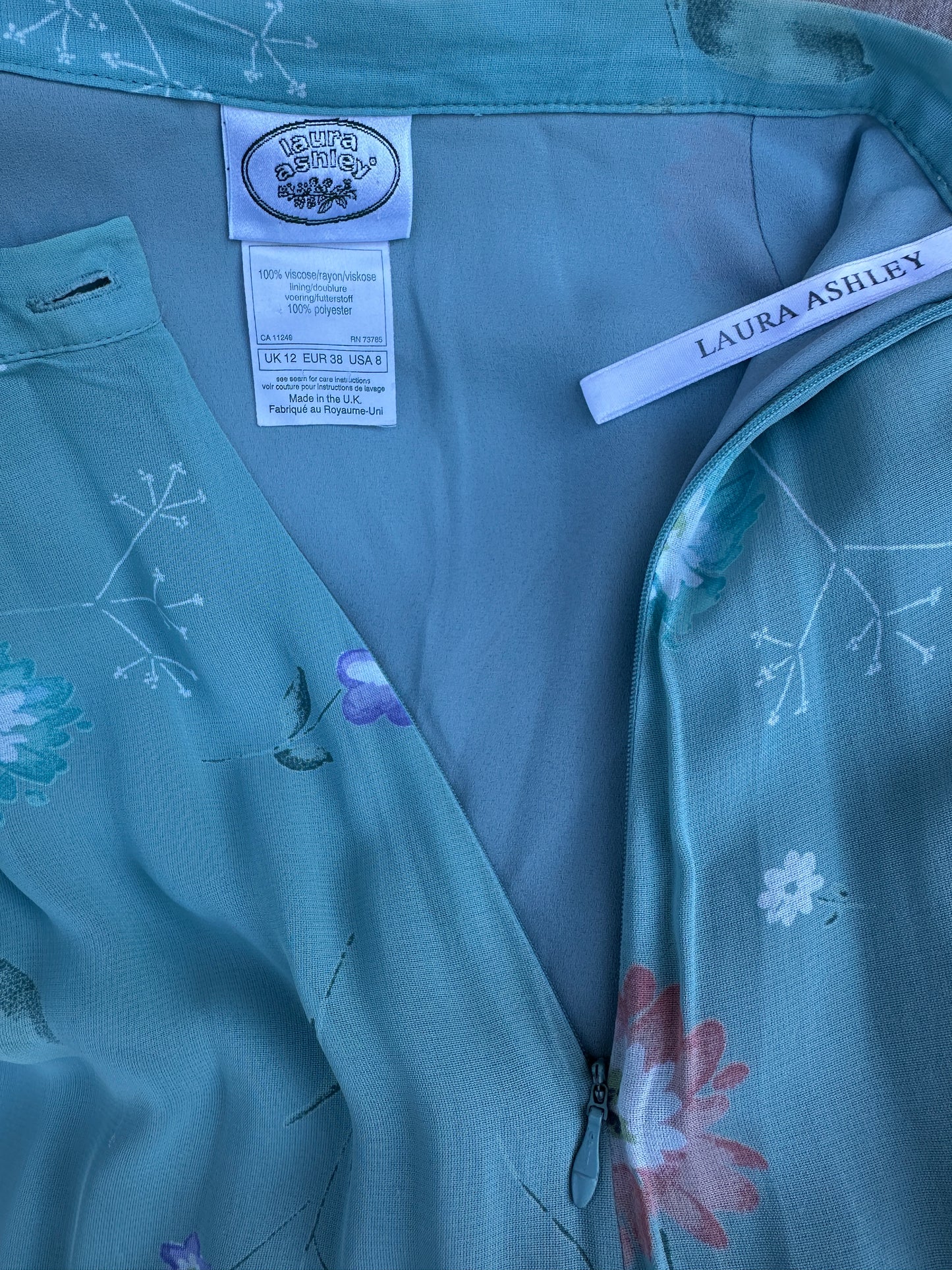 Jupe longue azurée Laura Ashley vintage