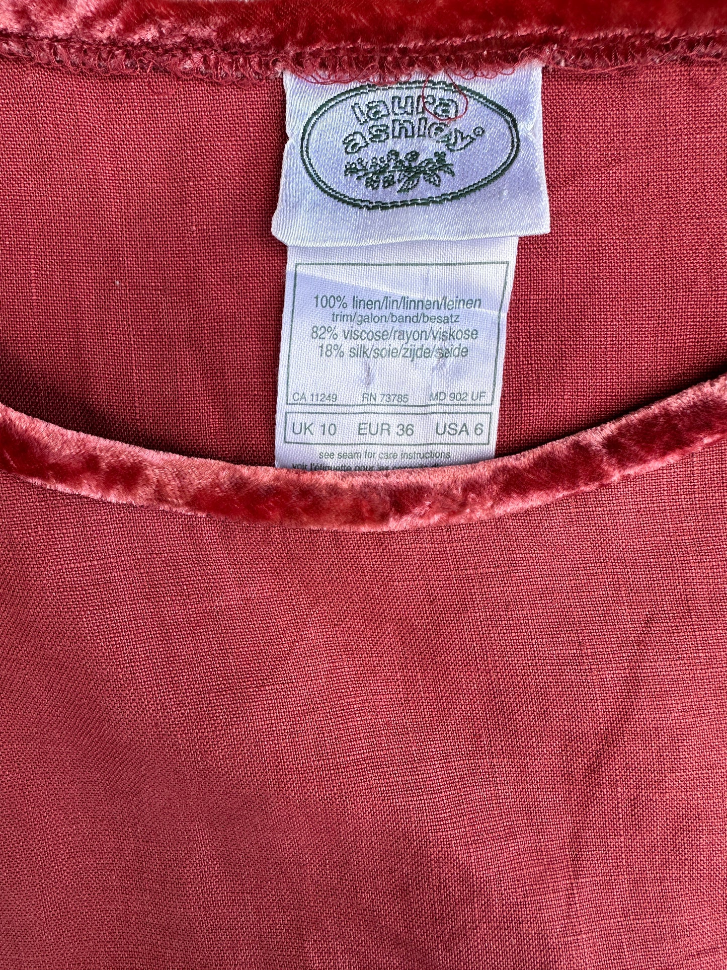 Robe d'été en lin terracota Laura Ashley vintage